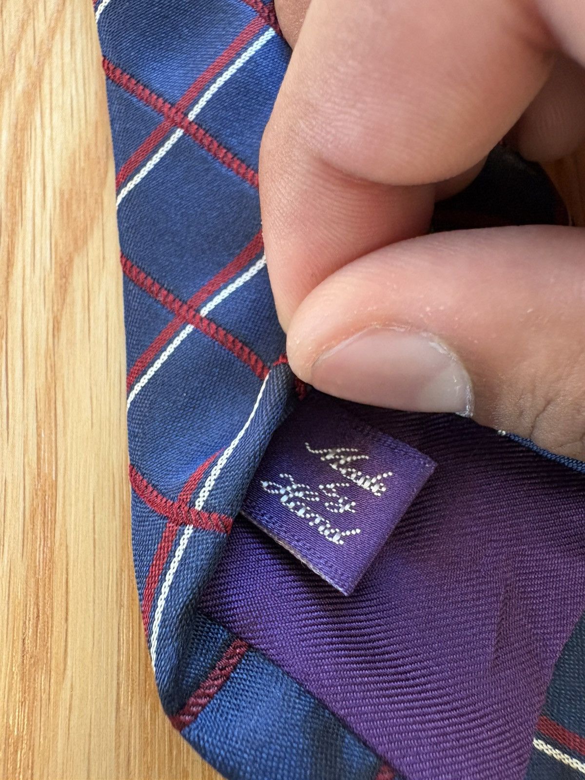 Ralph Lauren Purple Label Ralph Lauren Purple Label VTG 90s Windowpane Check Silk Tie Size ONE SIZE - 3 Thumbnail