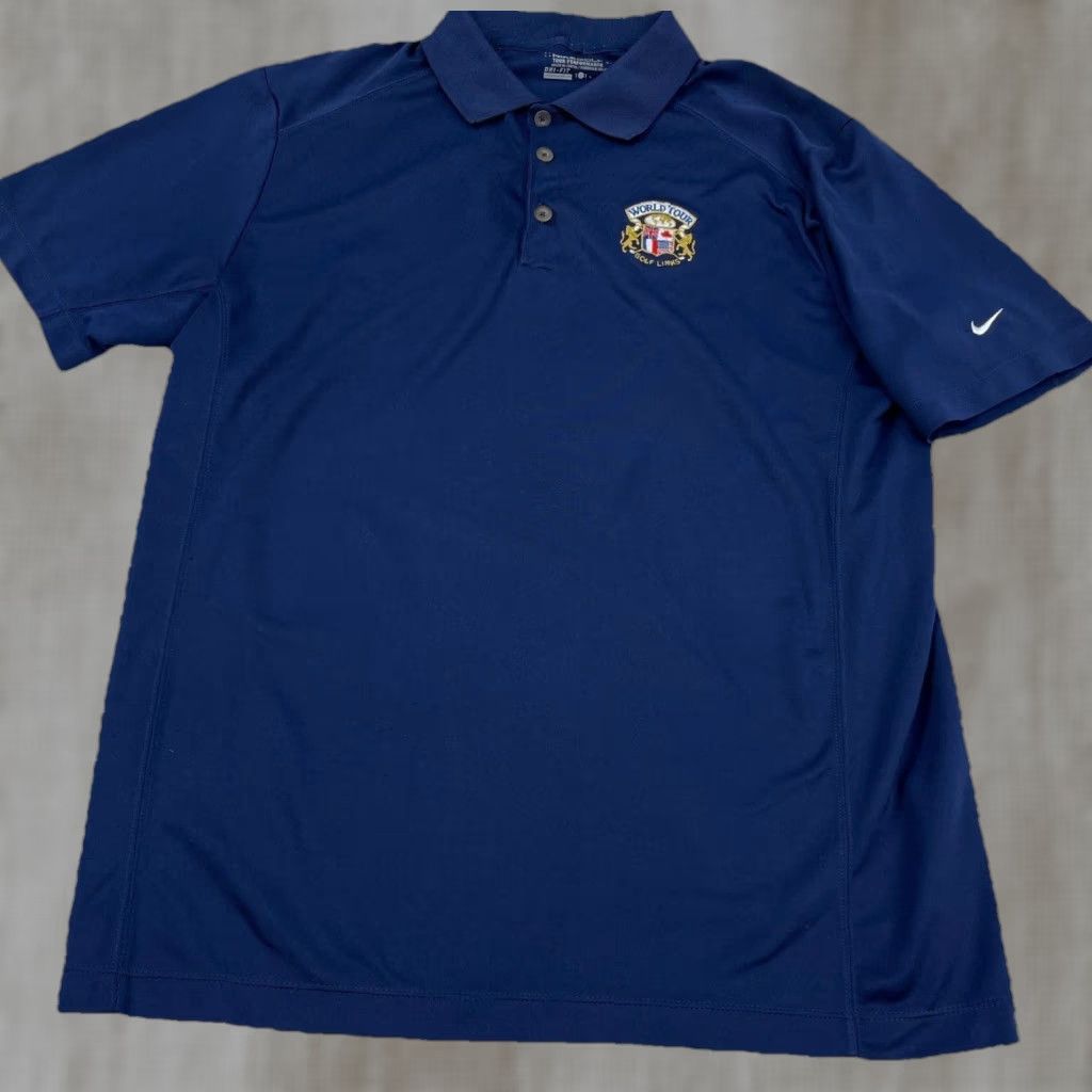 Nike Nike Polo Shirt Men L Blue Dri-Fit Performance World Tour Golf Links Navy Size US L / EU 52-54 / 3 - 1 Thumbnail
