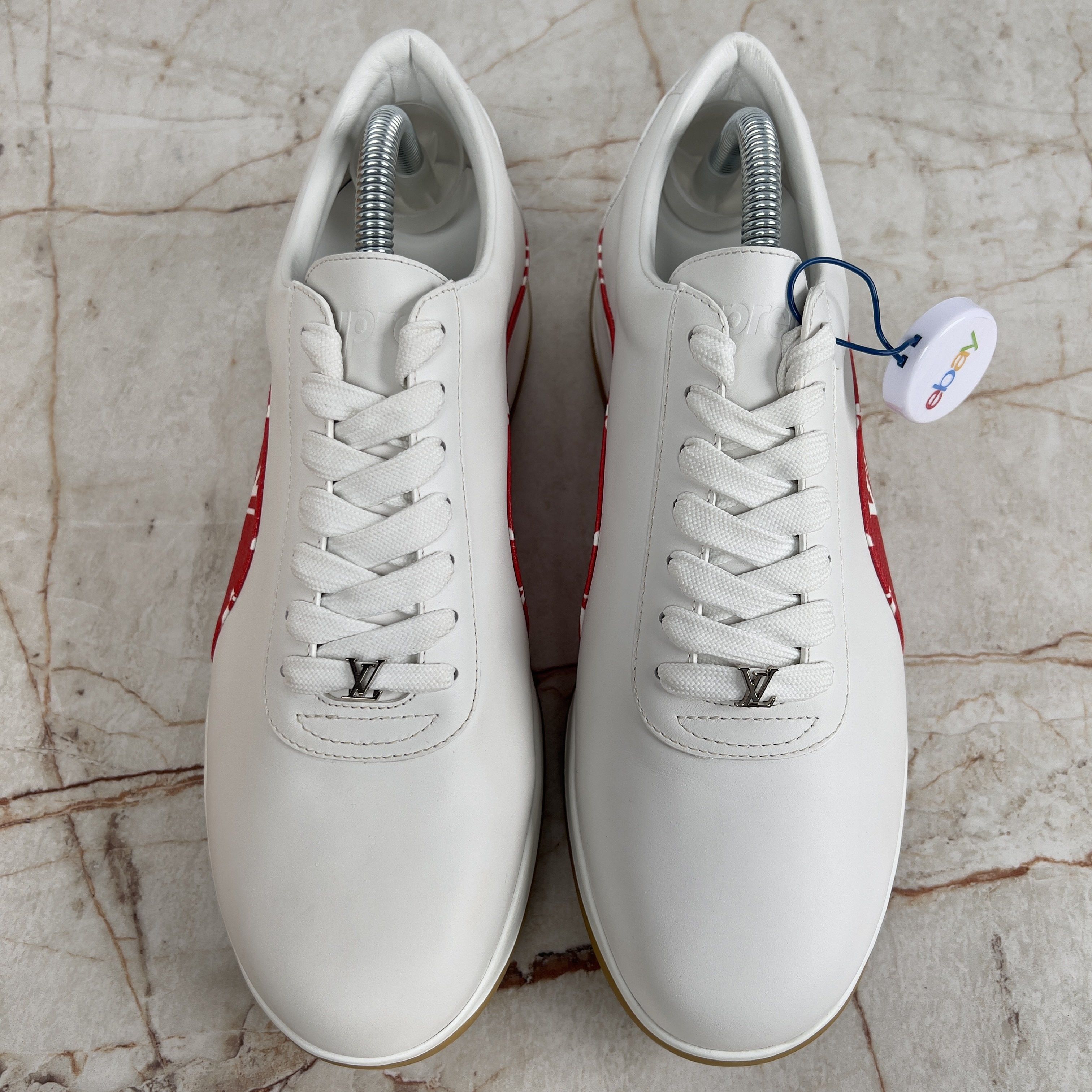 Louis Vuitton × Supreme LV x Supreme Sneakers Monograms Leather Size US 8.5 / EU 41-42 - 2 Thumbnail