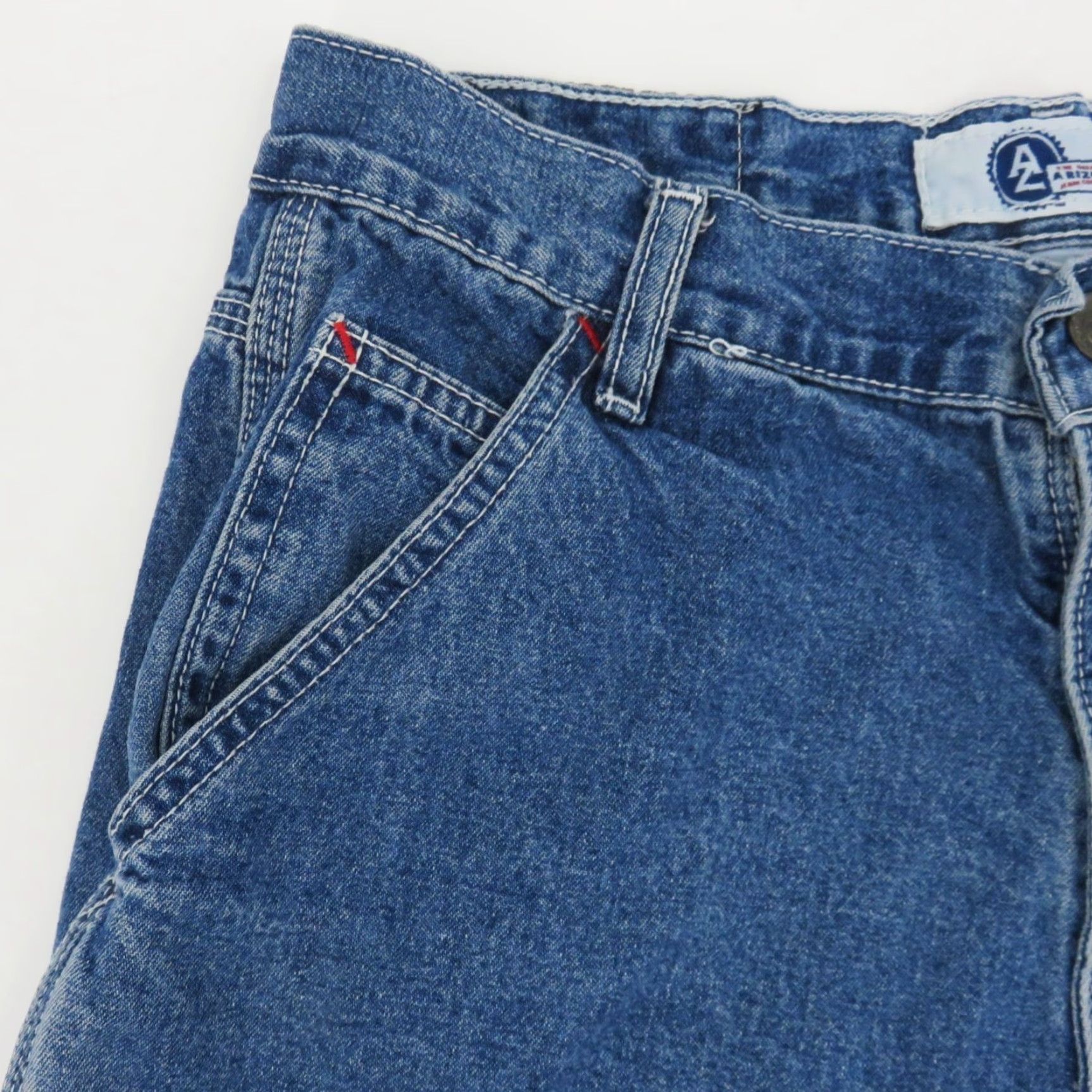 Vintage VTG Arizona Juniors 7 Dungarees Blue Denim Jean Shorts Pockets All Cotton Y2K Size 28" / US 6 / IT 42 - 2 Thumbnail