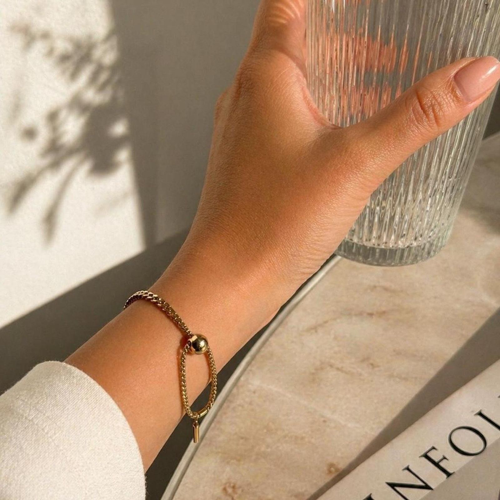 Other Elegant Gold Adjustable Bracelet – Minimalist for Women Size ONE SIZE - 3 Thumbnail
