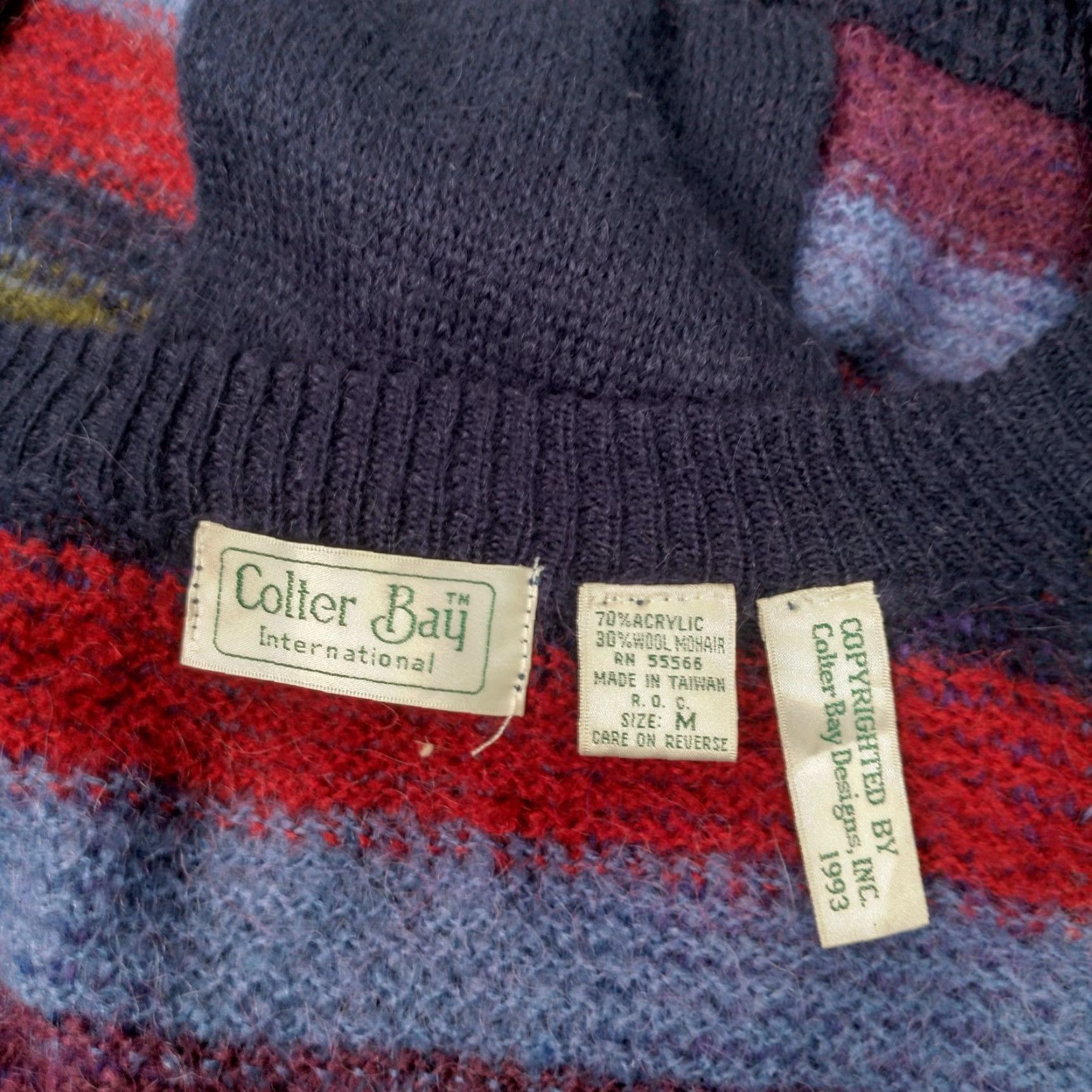 Vintage VINTAGE Colter Bay International Women's Cardigan Sweater M Long Sleeve Knit Striped Mohair Blend Fall Winter Casual Size M / US 6-8 / IT 42-44 - 3 Thumbnail