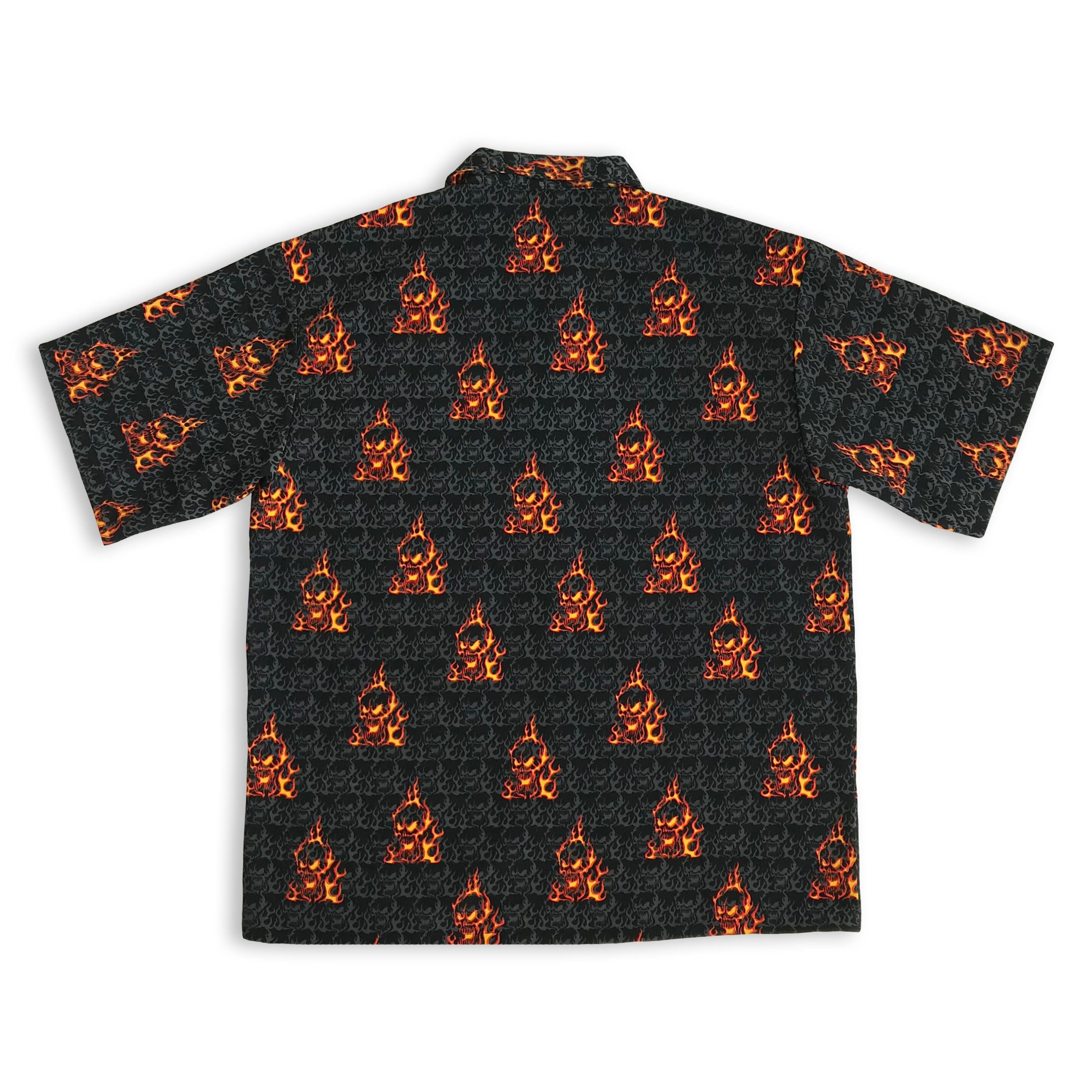 Vintage Y2K MT:2 Shirt Button Up 90s Metal Punk Rock Skull Flames Size US XXL / EU 58 / 5 - 3 Thumbnail
