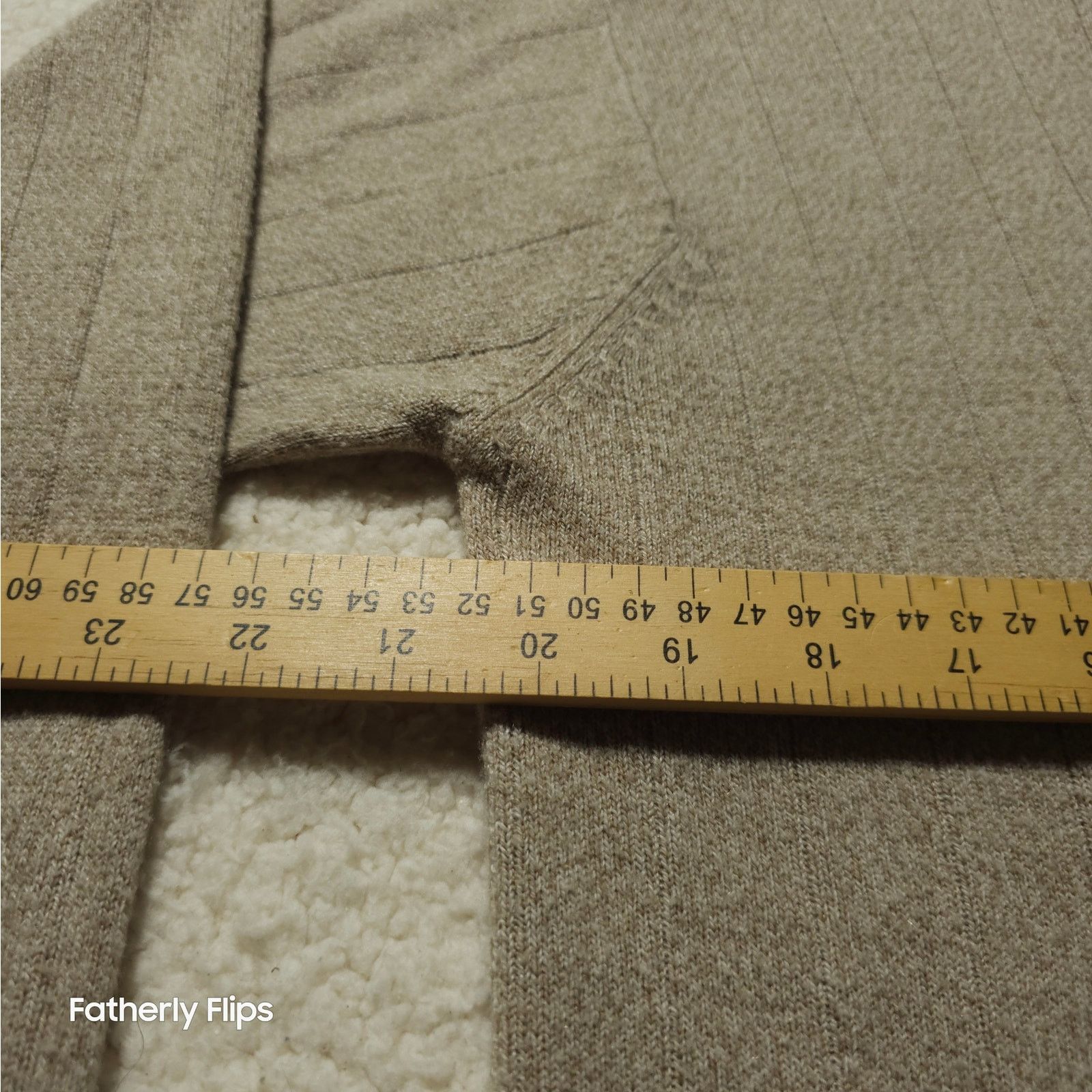 Geoffrey Beene Geoffrey Beene Men's Large Tan Ribbed Long Sleeve Polo Shirt Size US L / EU 52-54 / 3 - 8 Thumbnail