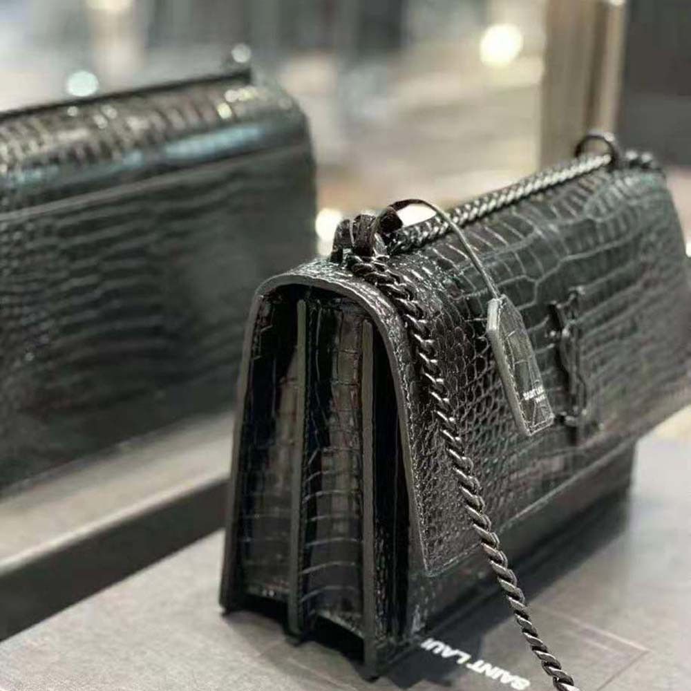 Saint Laurent Paris o1s1wg110924 Size: OS / Sunset Medium Leather Bag in Black Size ONE SIZE - 5 Thumbnail