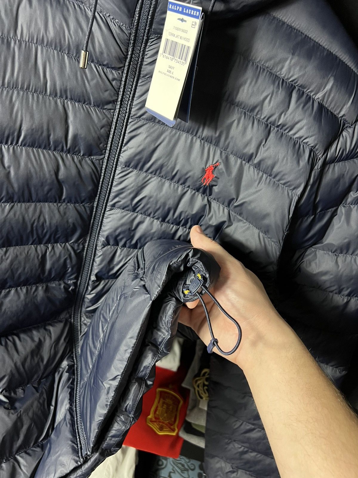 Polo Ralph Lauren Polo Ralph Lauren Navy Water Repellent Hooded Puffer Jacket Size US L / EU 52-54 / 3 - 10 Thumbnail