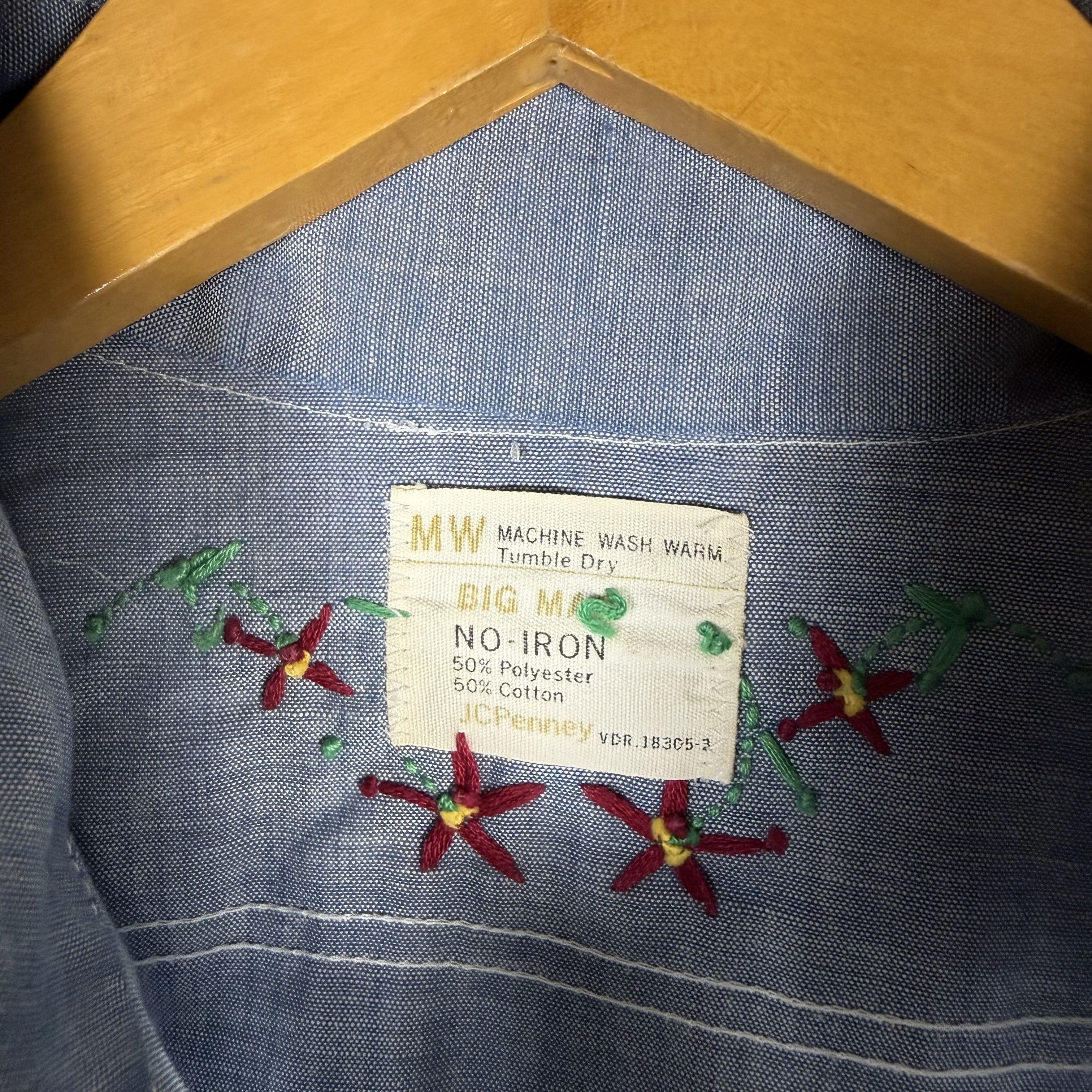 Big Mac 70s Big Mac JCPenney Chambray Shirt Stitch Embroidery Size US M / EU 48-50 / 2 - 6 Thumbnail