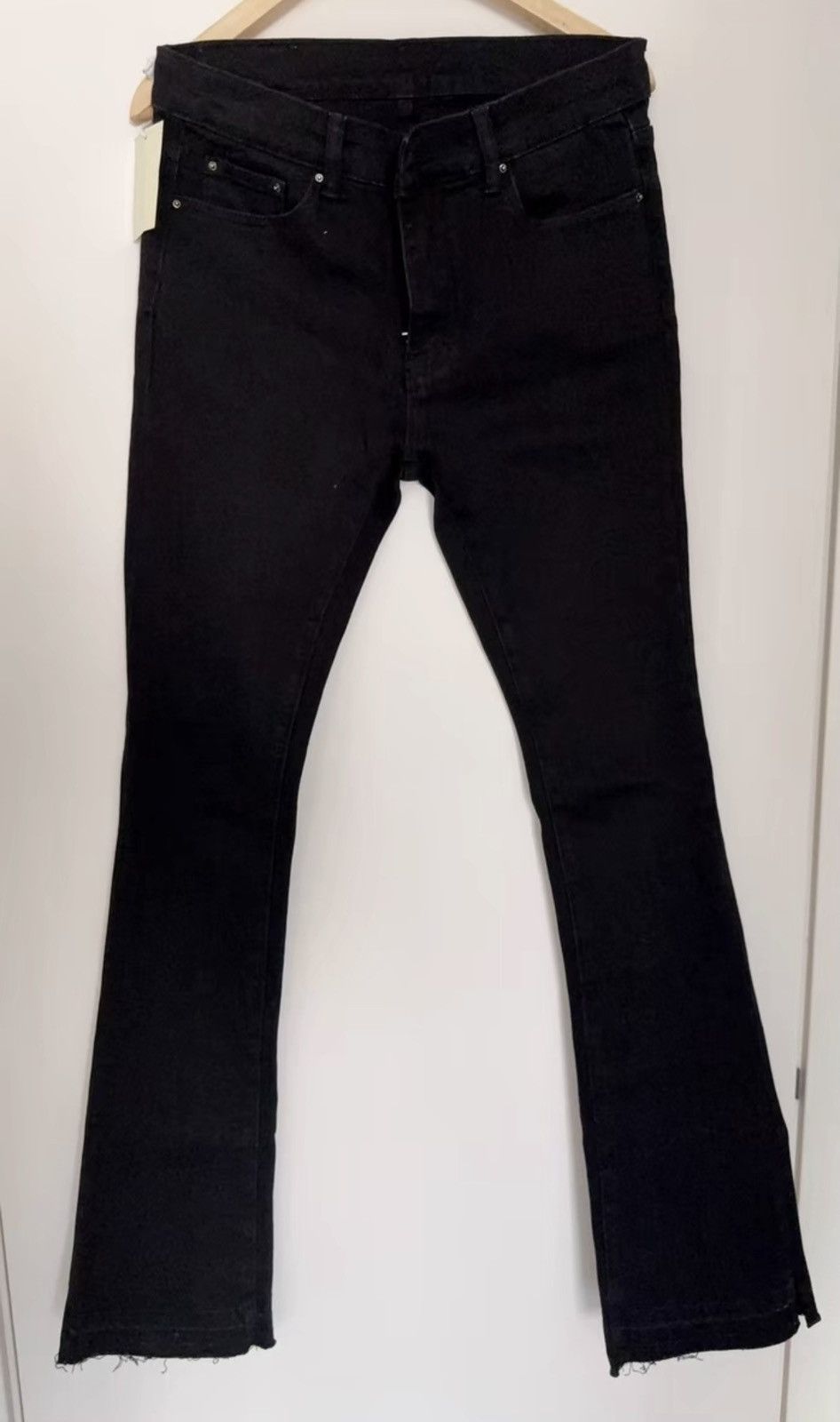 MNML MNML Men's Solid Black Flared Jeans Size US 32 / EU 48 - 1 Thumbnail