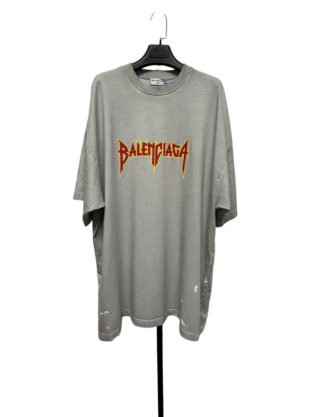 Balenciaga Balenciaga Metal Logo Distressed T-Shirt Size 3 Size US L / EU 52-54 / 3 - 1 Thumbnail