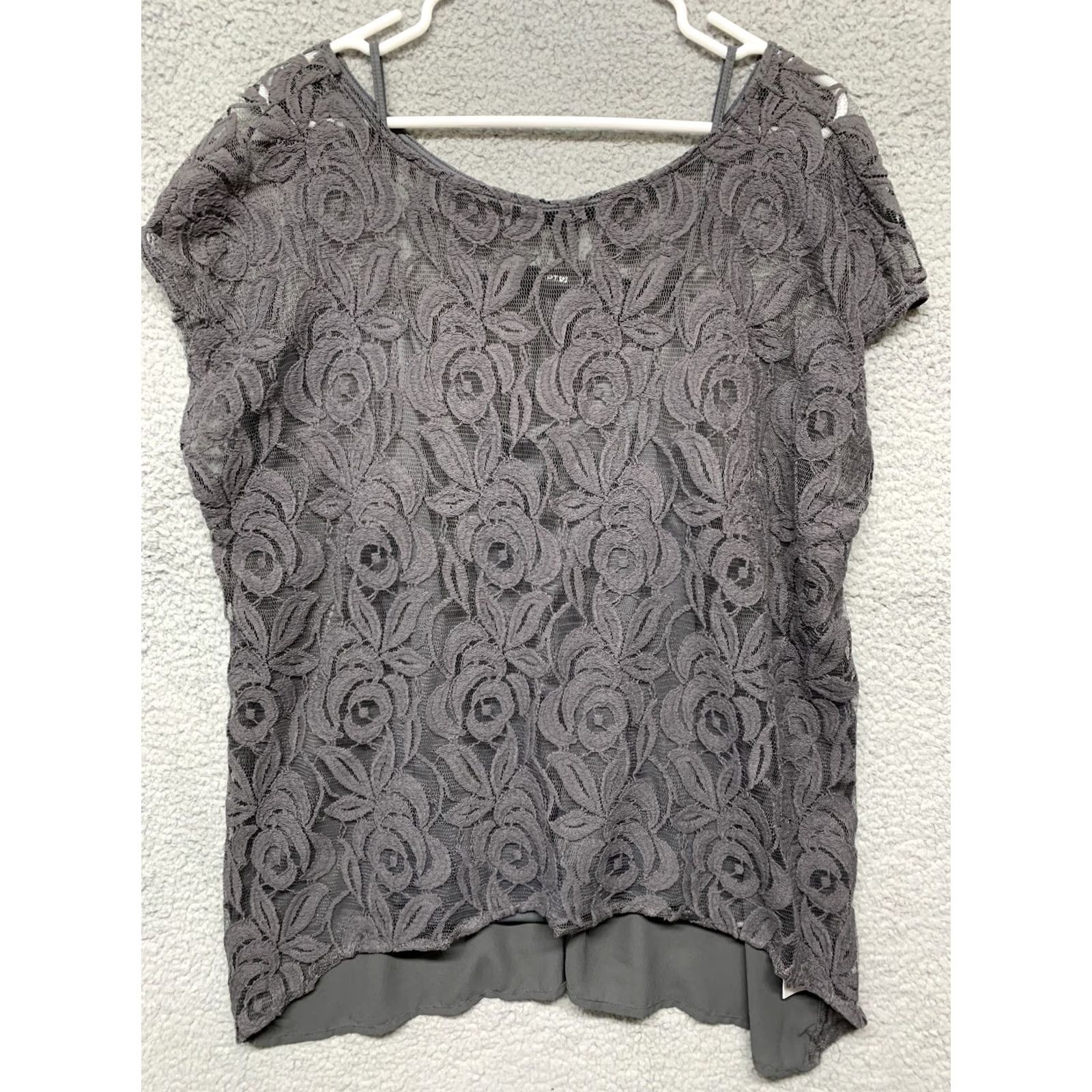 Apt. 9 APT 9 Womens 2 Piece Gray Tunic with Tank Top XL Extra Large Size XL / US 12-14 / IT 48-50 - 2 Thumbnail