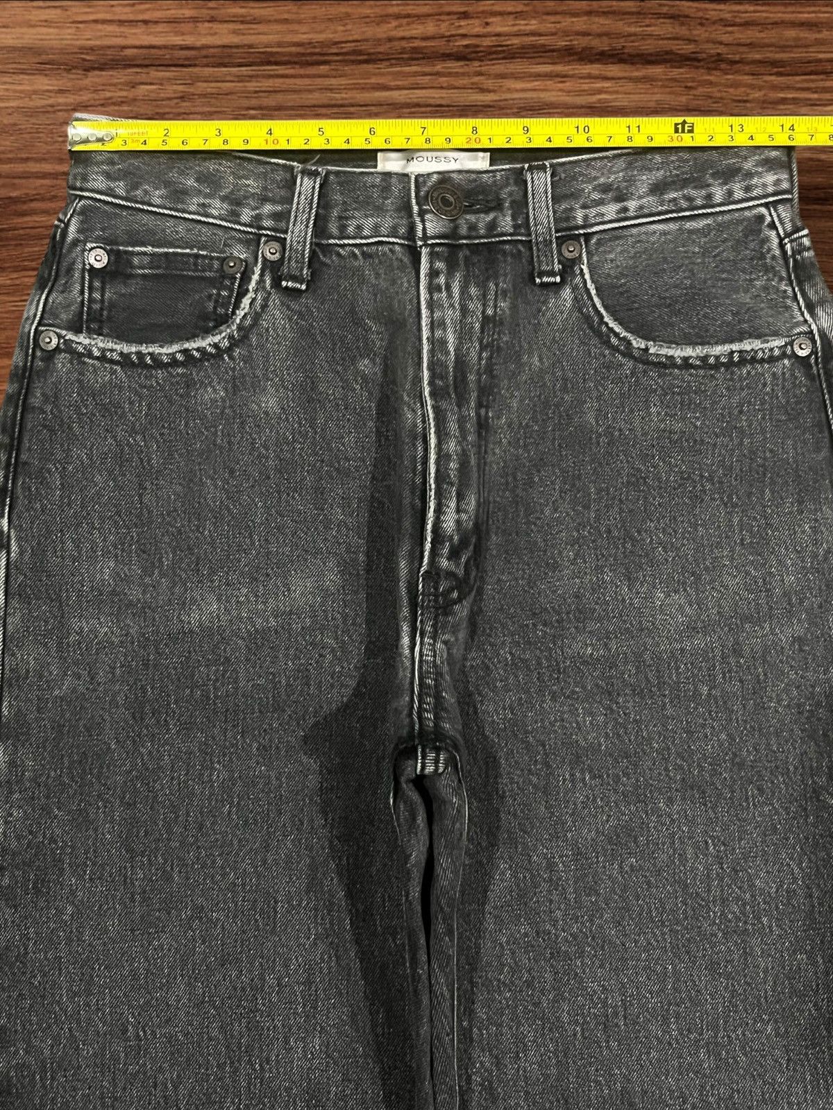 MOUSSY Vintage Moussy High Rise Distressed Frayed Leg Straight Jean Size 27" / US 4 / IT 40 - 11 Thumbnail