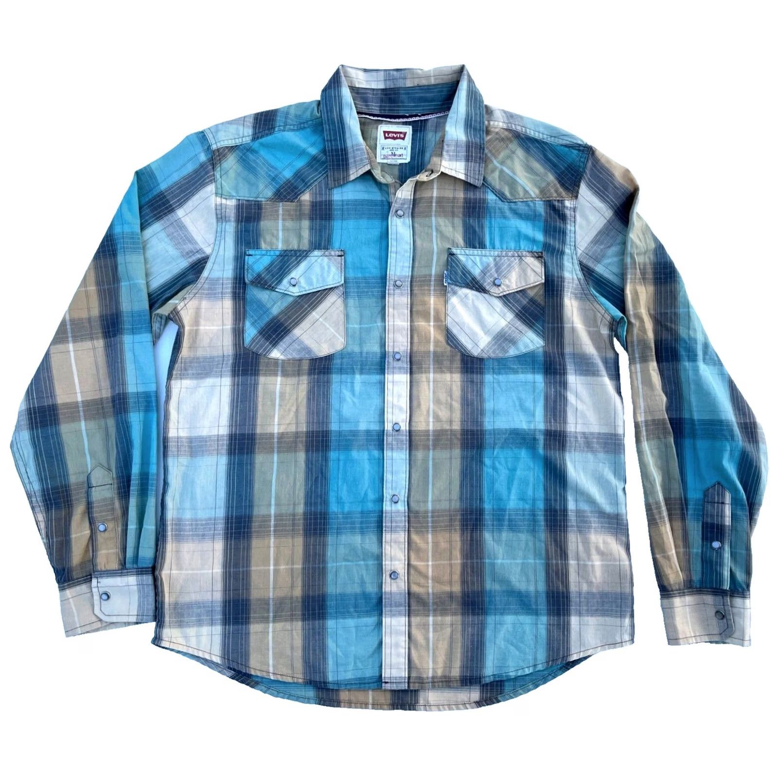 Levi's Levi's Pearl Snap Western Shirt Plaid Multicolor XL Men’s Shirt Size US XL / EU 56 / 4 - 2 Thumbnail