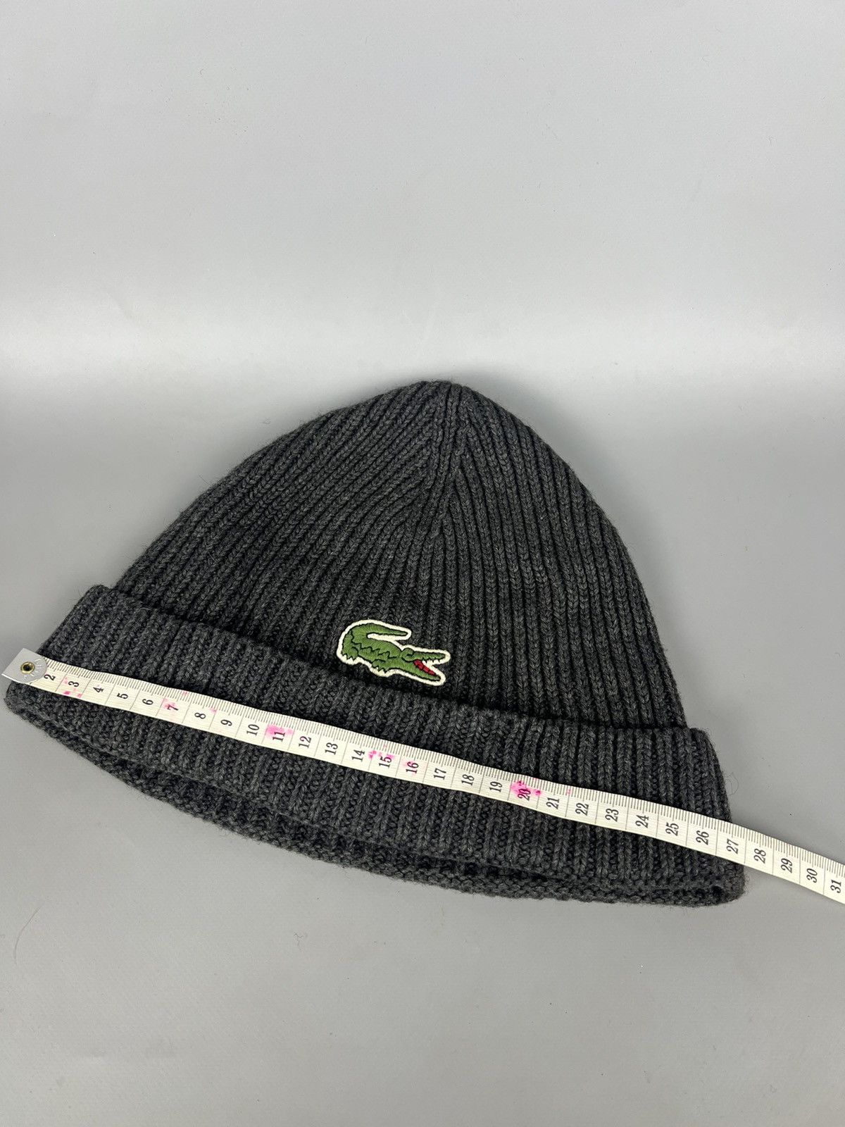 Lacoste Vintage Y2K Lacoste Logo Beanie Hat gray Streetwear Size ONE SIZE - 6 Thumbnail