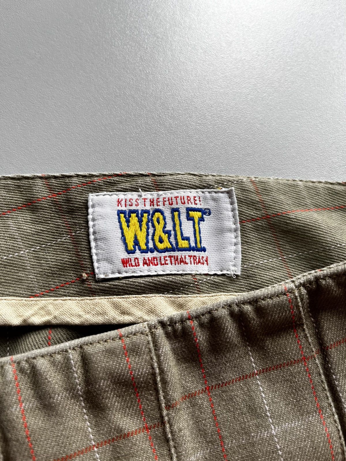 Walter Van Beirendonck Late 90's Walter van Beirendonck W.&L.T. khaki check skirt: Size 29" - 2 Thumbnail