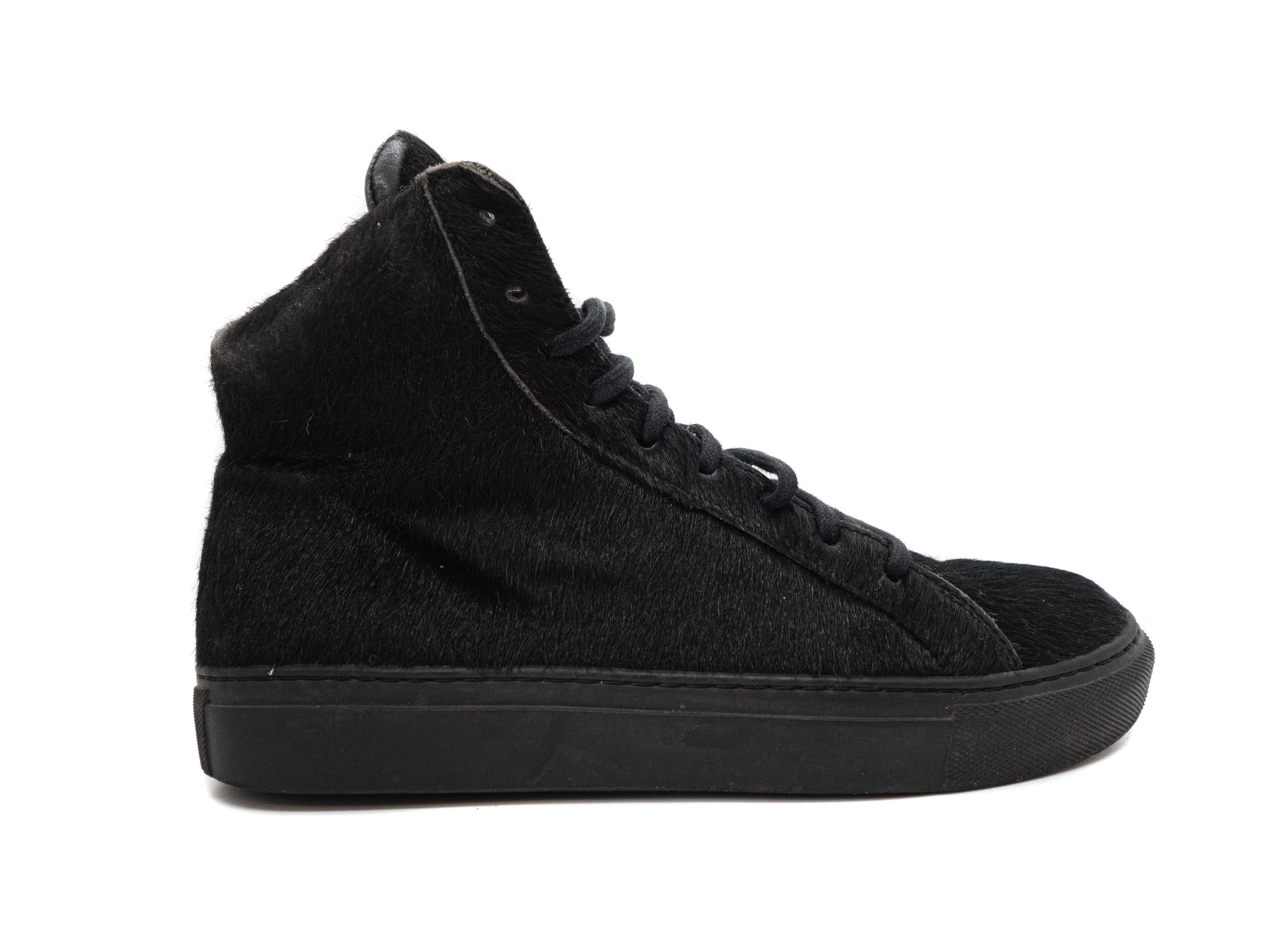The Last Conspiracy Pony Hair Leather High Top Sneakers Size US 7 / IT 37 - 1 Thumbnail