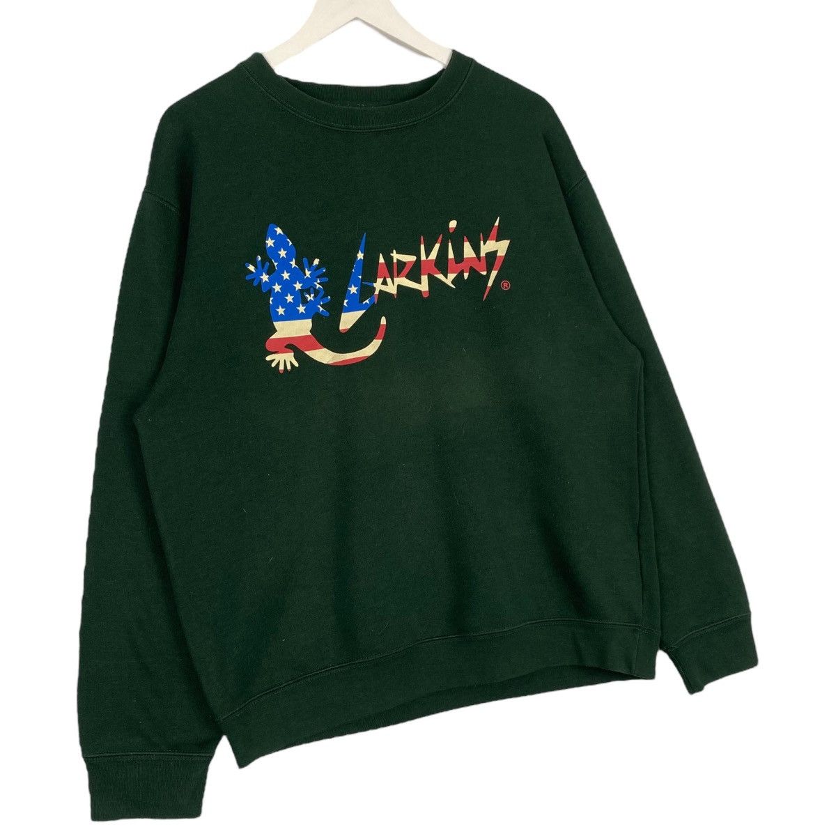 Designer × Vintage Vintage Larkinz Lizard Crewneck Sweatshirt Green Size US L / EU 52-54 / 3 - 3 Thumbnail