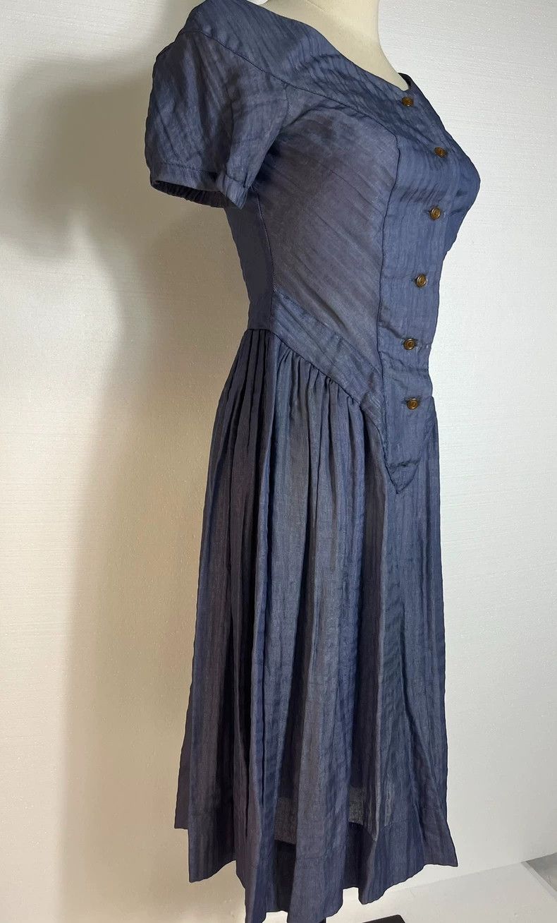 vivienne westwood blue dress The Long Sleeve Peter Pan Dress in Blueberry main image 0