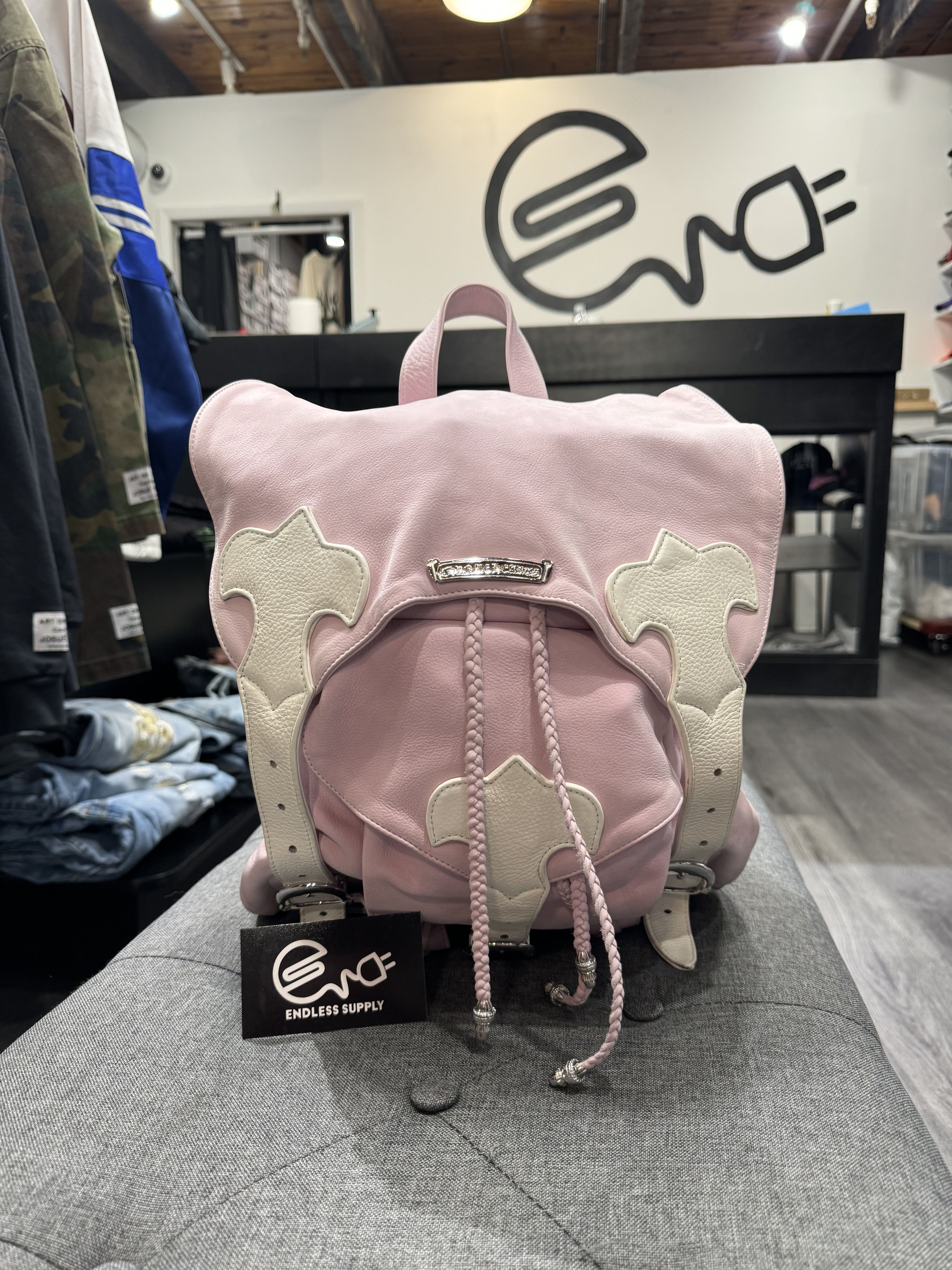 image of Chrome Hearts Pink Lambskin Backpack, Men's