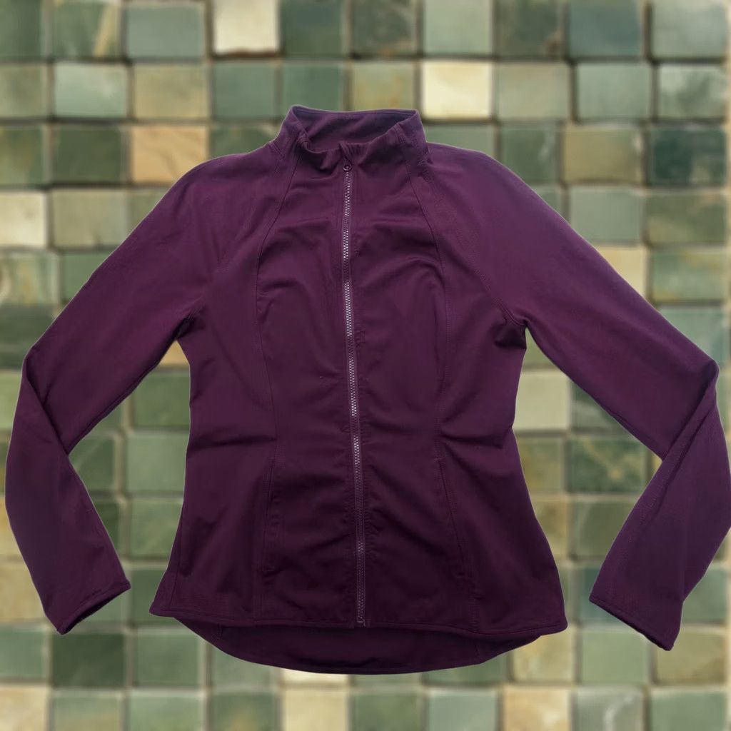 Vintage Yogalicious Active Full Zip Jacket Size Large Purple Stretch Yoga Hiking Running Jacket Womens Regular Size L / US 10 / IT 46 - 1 Thumbnail