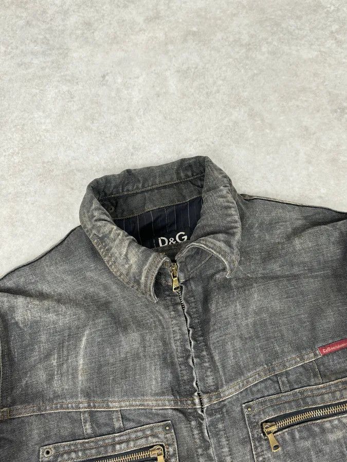 Dolce & Gabbana AW2003 Dolce & Gabbana Grey Raw Denim Jacket Size US L / EU 52-54 / 3 - 4 Thumbnail