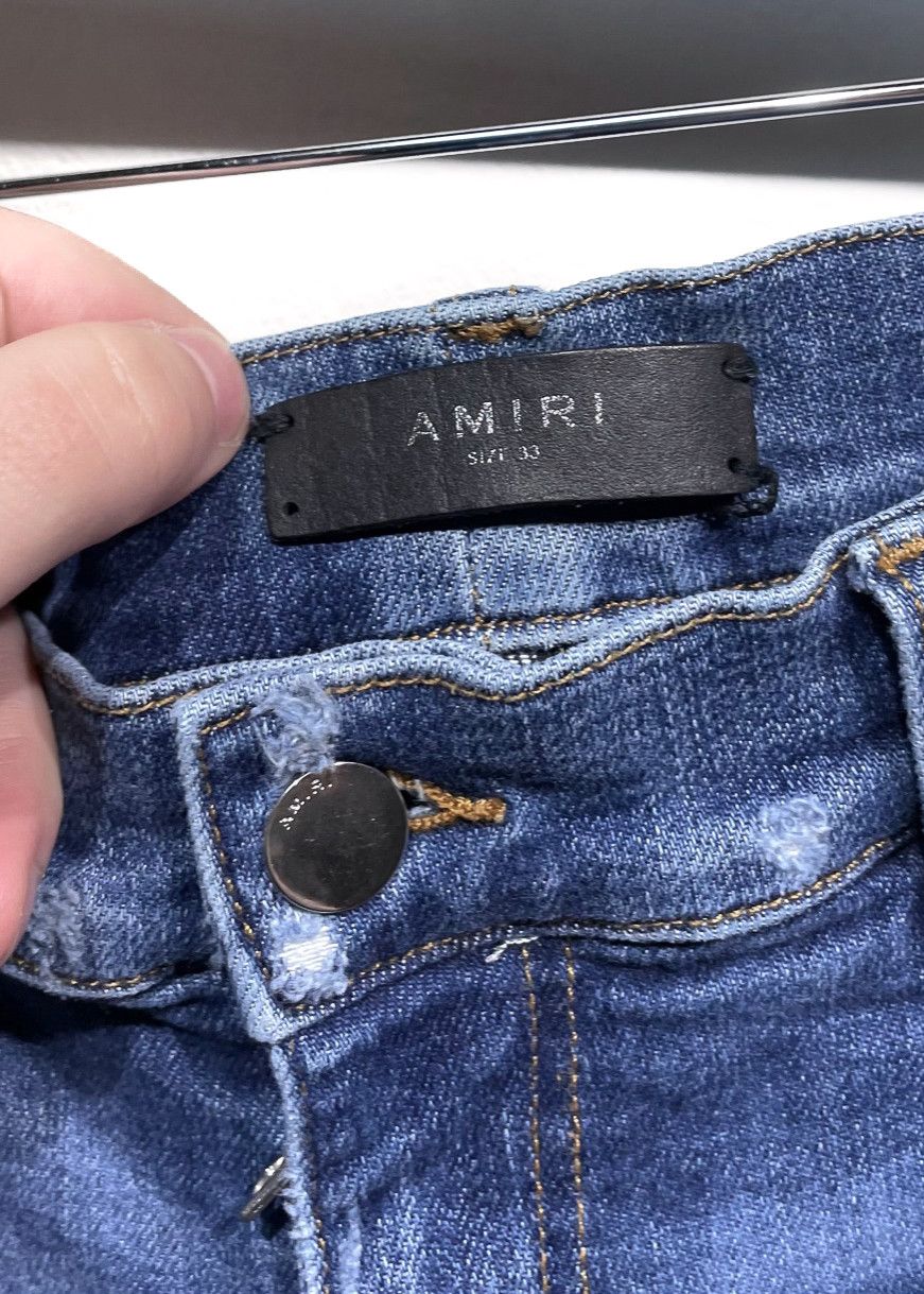 Amiri Amiri Blue Distressed MX1 Biker Jeans Size US 33 - 4 Thumbnail