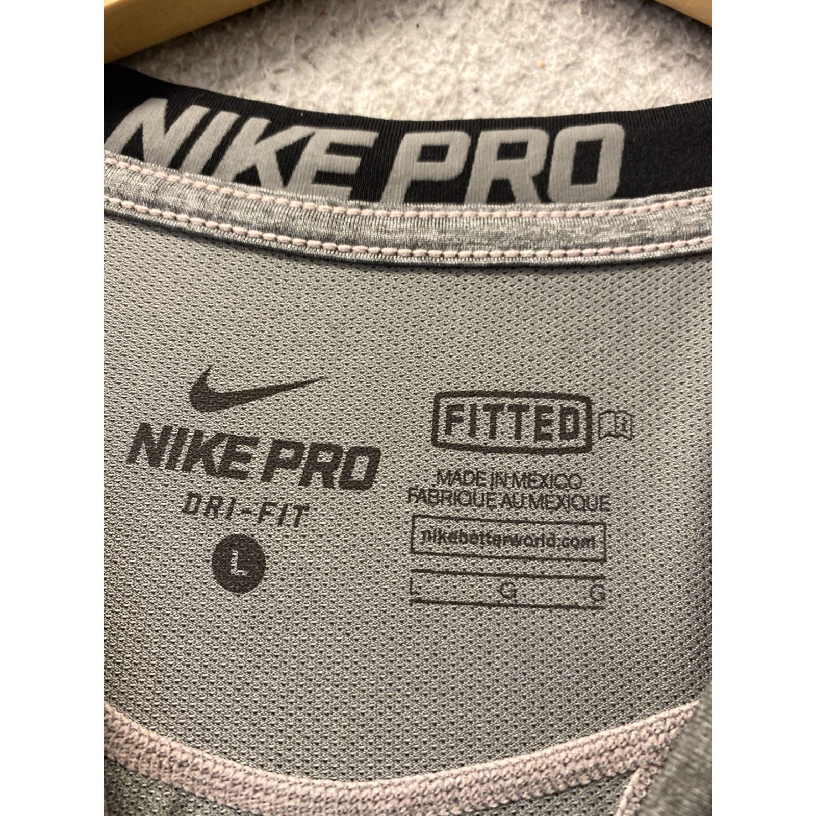 Nike Nike Pro Dri-Fit T-Shirt Men Large Gray Athletic Training Shortsleeve Crew Neck Logo Swoosh Size US L / EU 52-54 / 3 - 4 Thumbnail