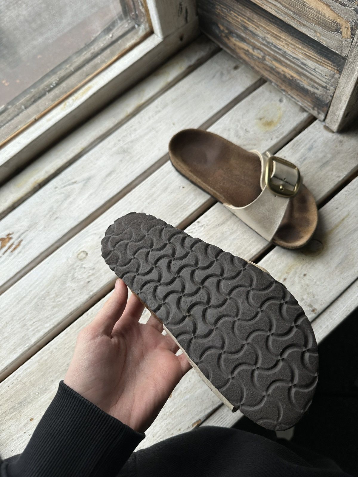 Birkenstock VNTG🚨 Birkenstock metal color Luxe Sandals rare slides Size US 6 / IT 36 - 7 Thumbnail