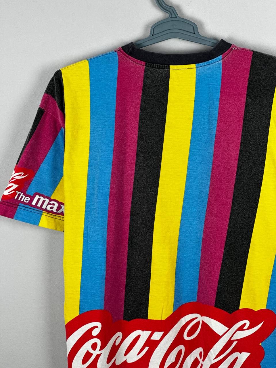 Coca Cola Vintage 90s Coca-Cola The Maximum Striped T SHIRT Size US XXL / EU 58 / 5 - 14 Thumbnail