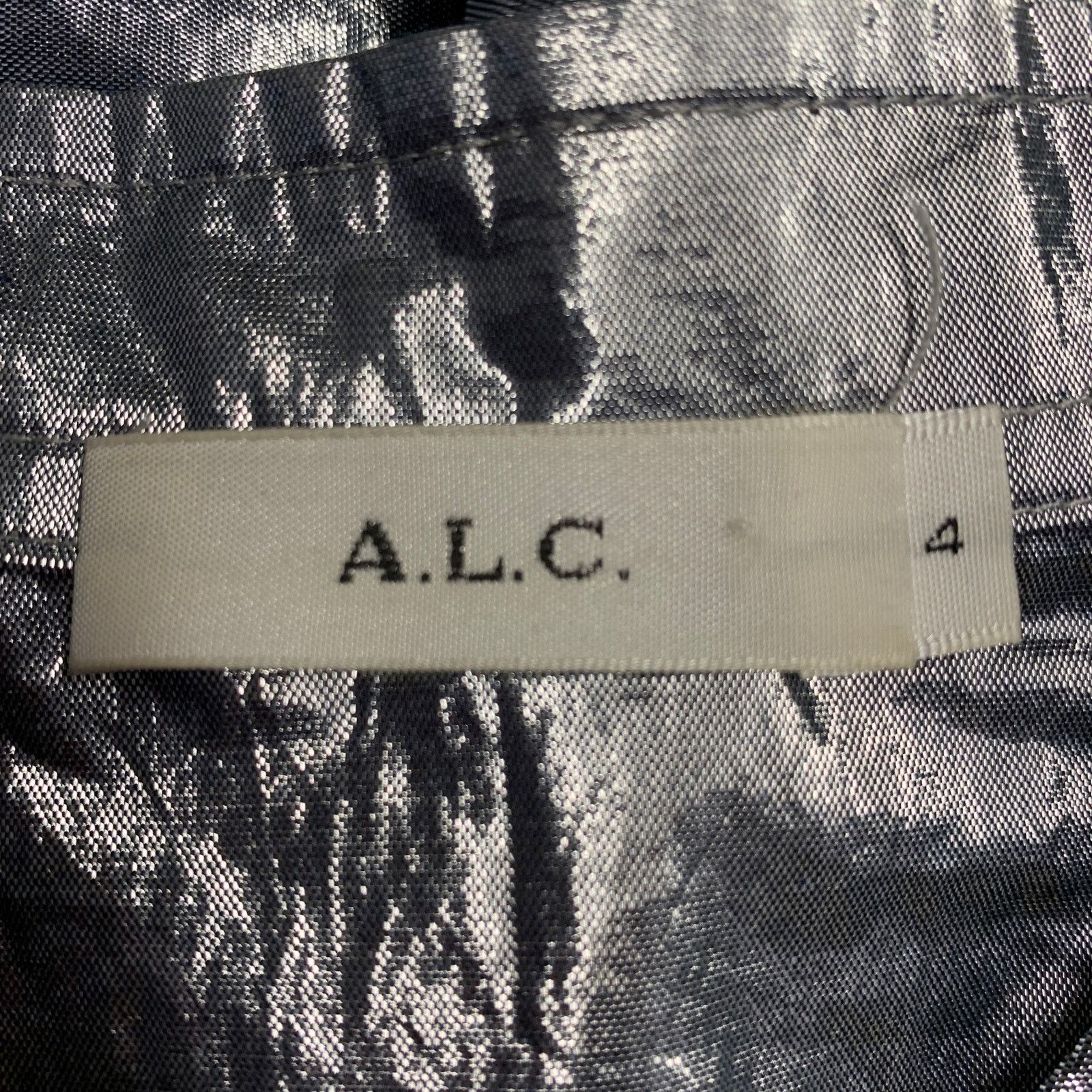 A.L.C. A.L.C. Metallic Silver Cotton Blend Snaps Collarless Jacket Size S / US 4 / IT 40 - 6 Thumbnail