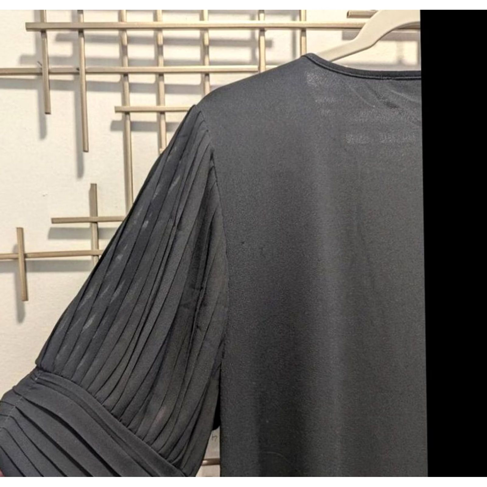 Vintage Cable & Gauge Short Sleeve Blouse Women L Black Round Neck Solid Vintage No Size L / US 10 / IT 46 - 3 Thumbnail