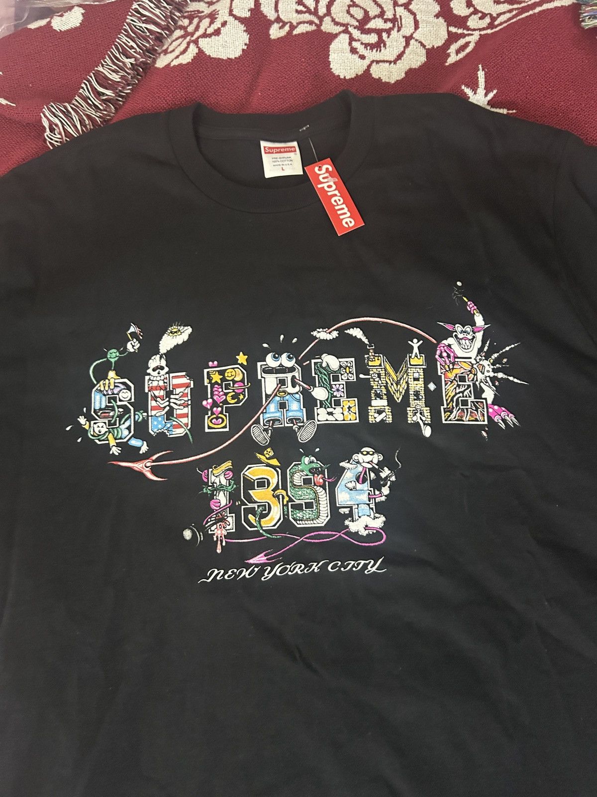 Supreme Supreme varsity tee black | Grailed