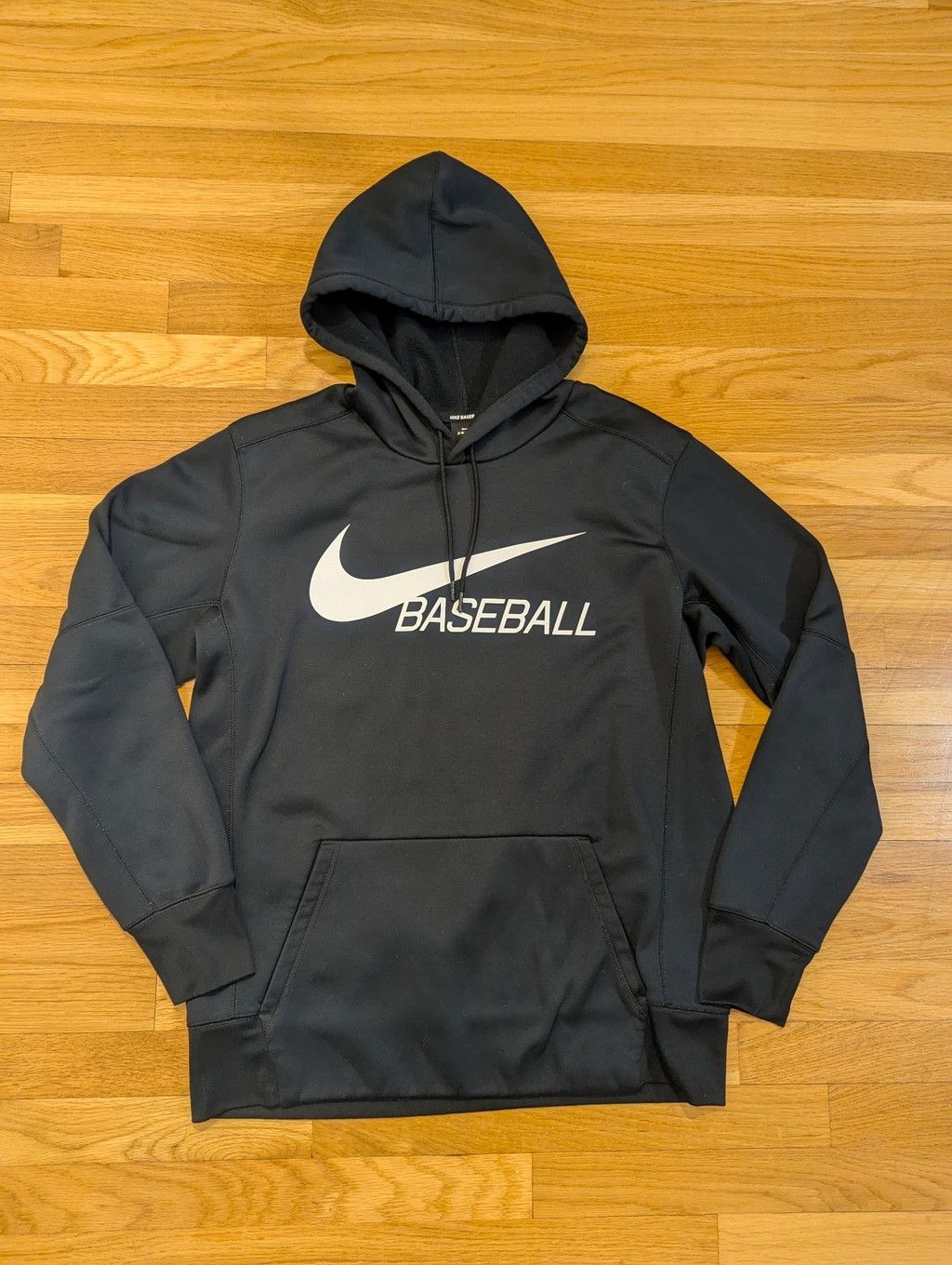 Nike Nike Baseball Hoodie Sweatshirt Large - black w white logo Size US L / EU 52-54 / 3 - 11 Thumbnail