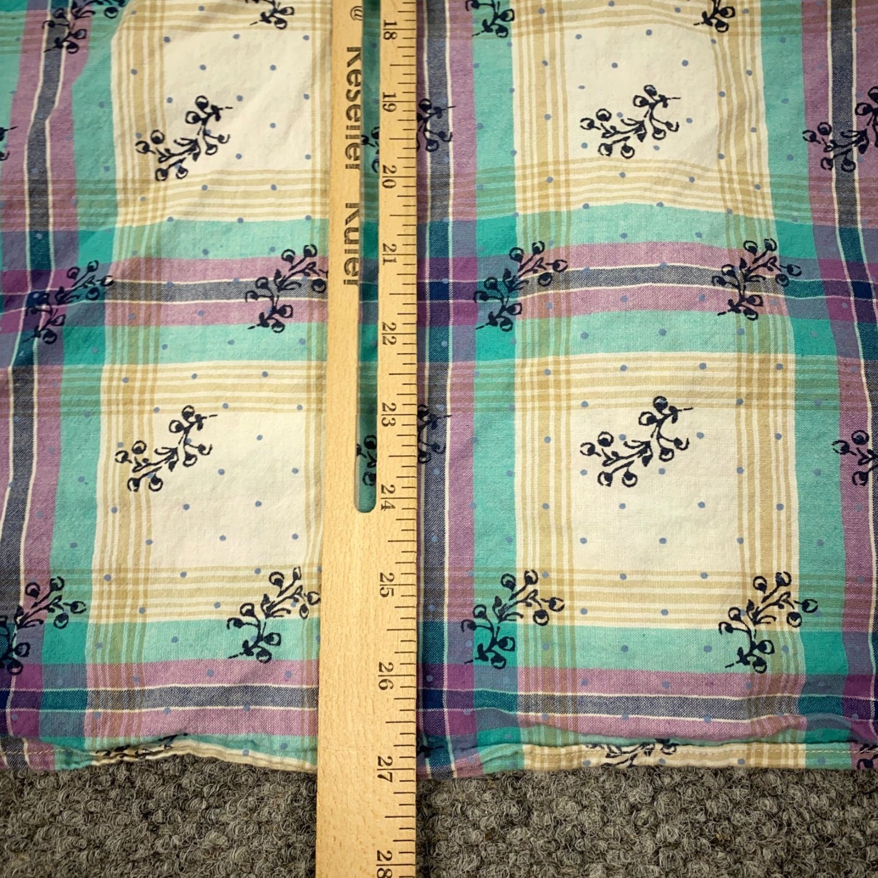 Vintage Bend Over Womens Shirt 3X Beige Plaid Cotton 3/4 Sleeve Button-Up Casual Party/Cocktail Travel Vintage No Size XXL / US 16-18 / IT 52-54 - 6 Thumbnail