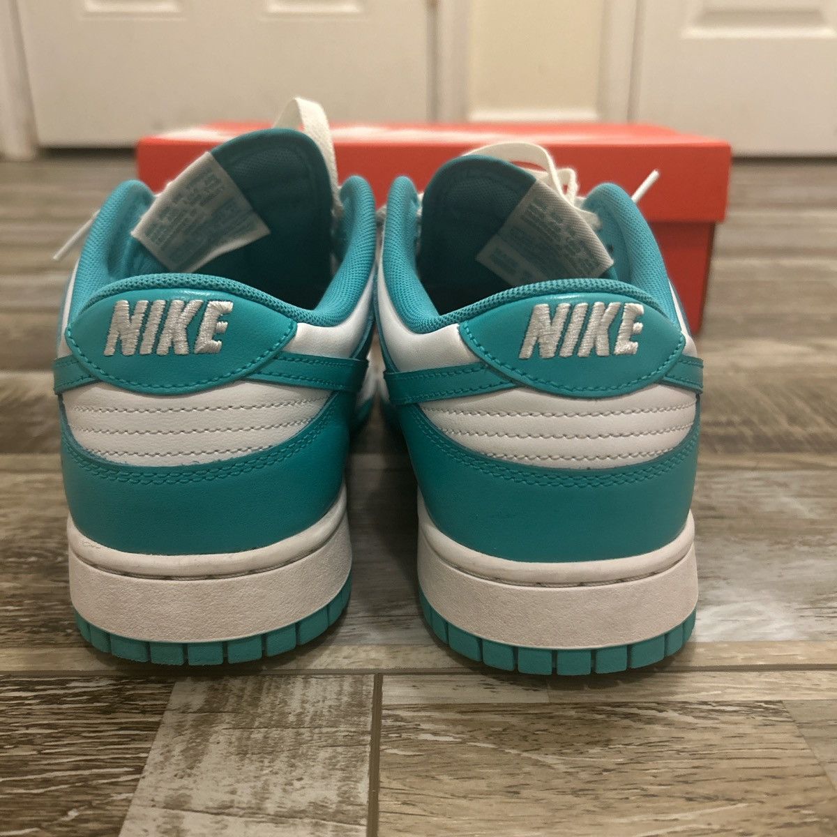 Nike Nike Dunk Low 'Clear Jade' teal and white dunks Size US 9 / EU 42 - 4 Thumbnail