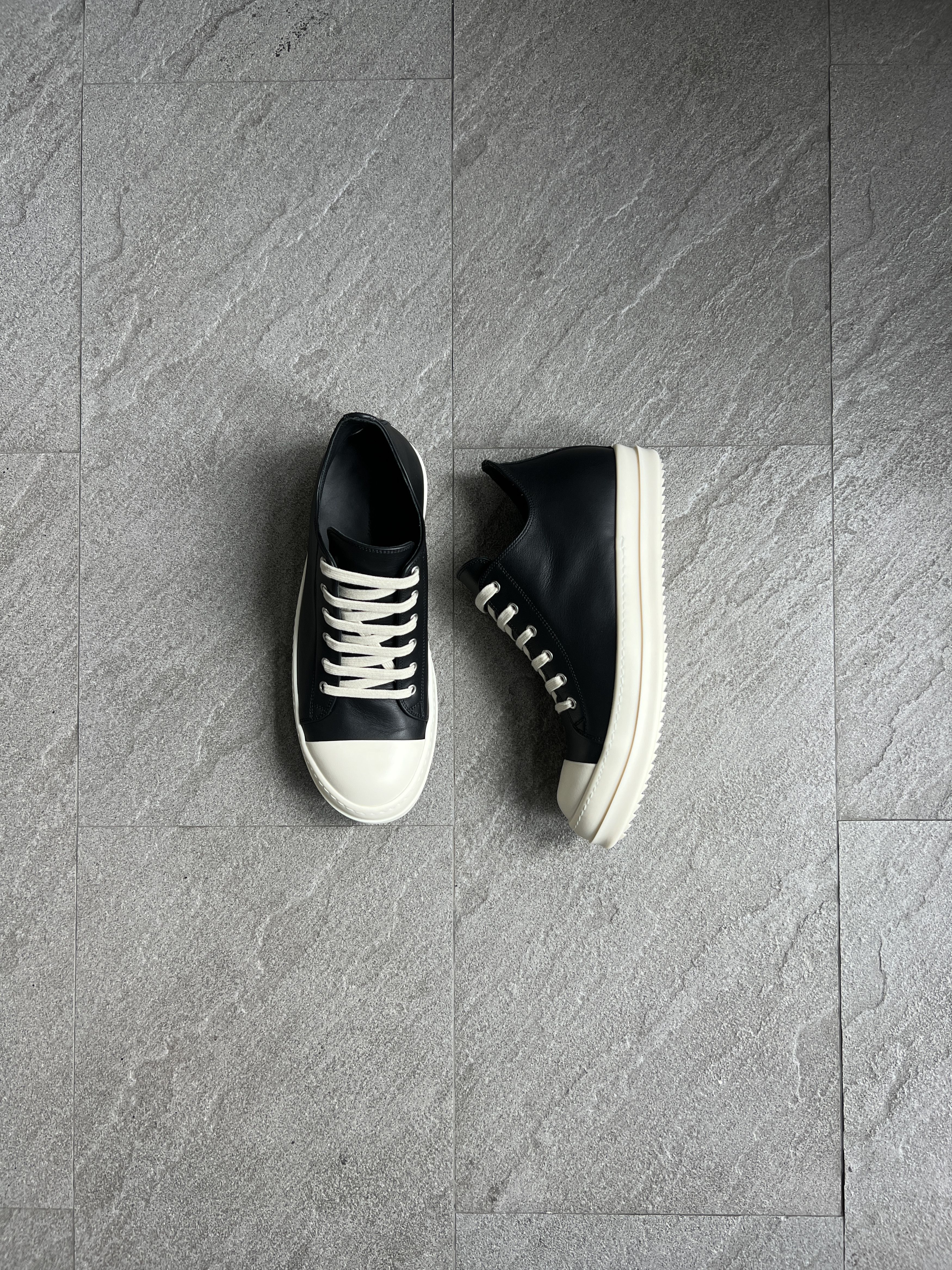 Rick Owens Rick Owens Ramones Low Sneakers Black Milk EU43 New w/ Box Size US 10 / EU 43 - 4 Thumbnail
