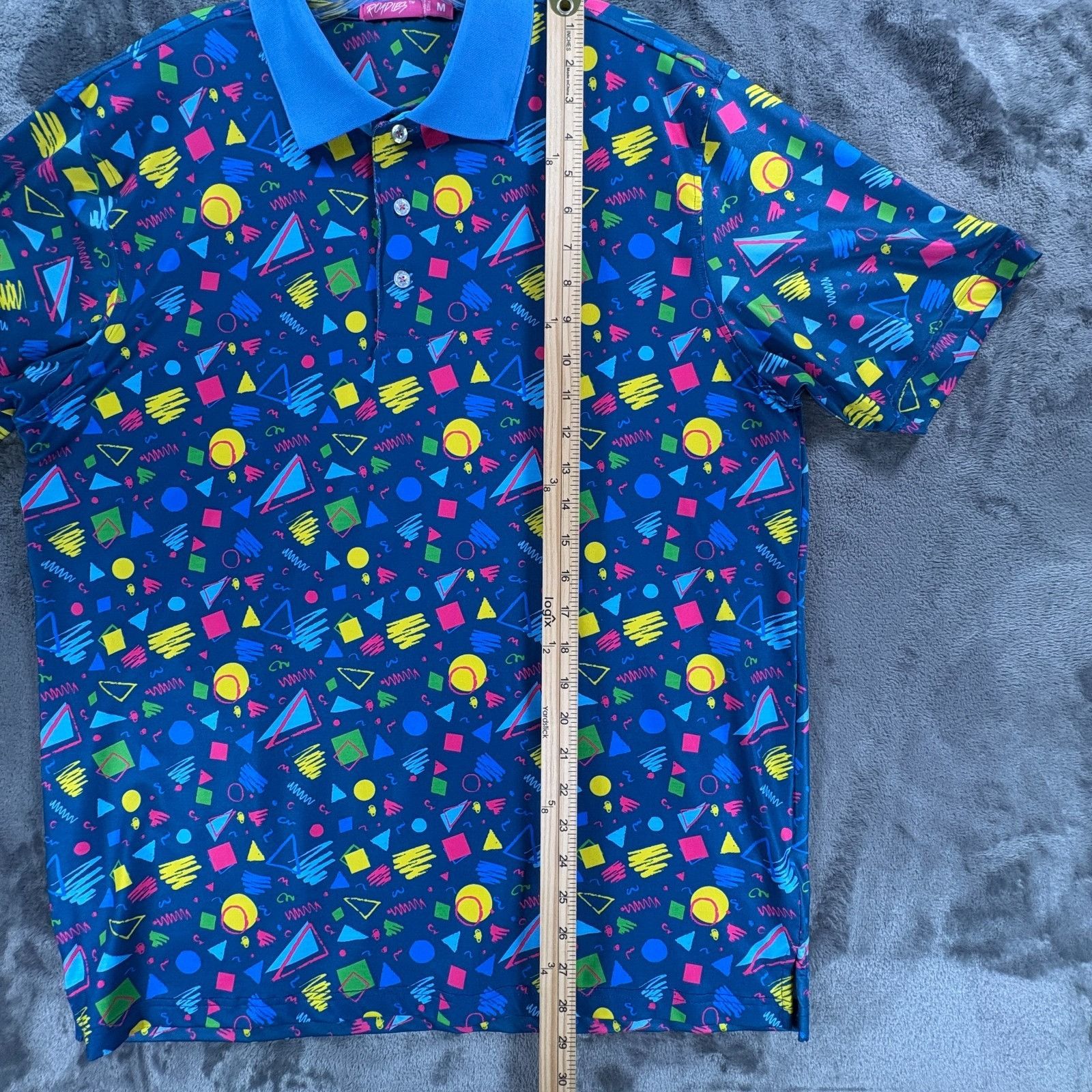 Other Roadies Polo Shirts Lot of 2 Men M Retro 80s 90s Print Golf Size US M / EU 48-50 / 2 - 8 Thumbnail