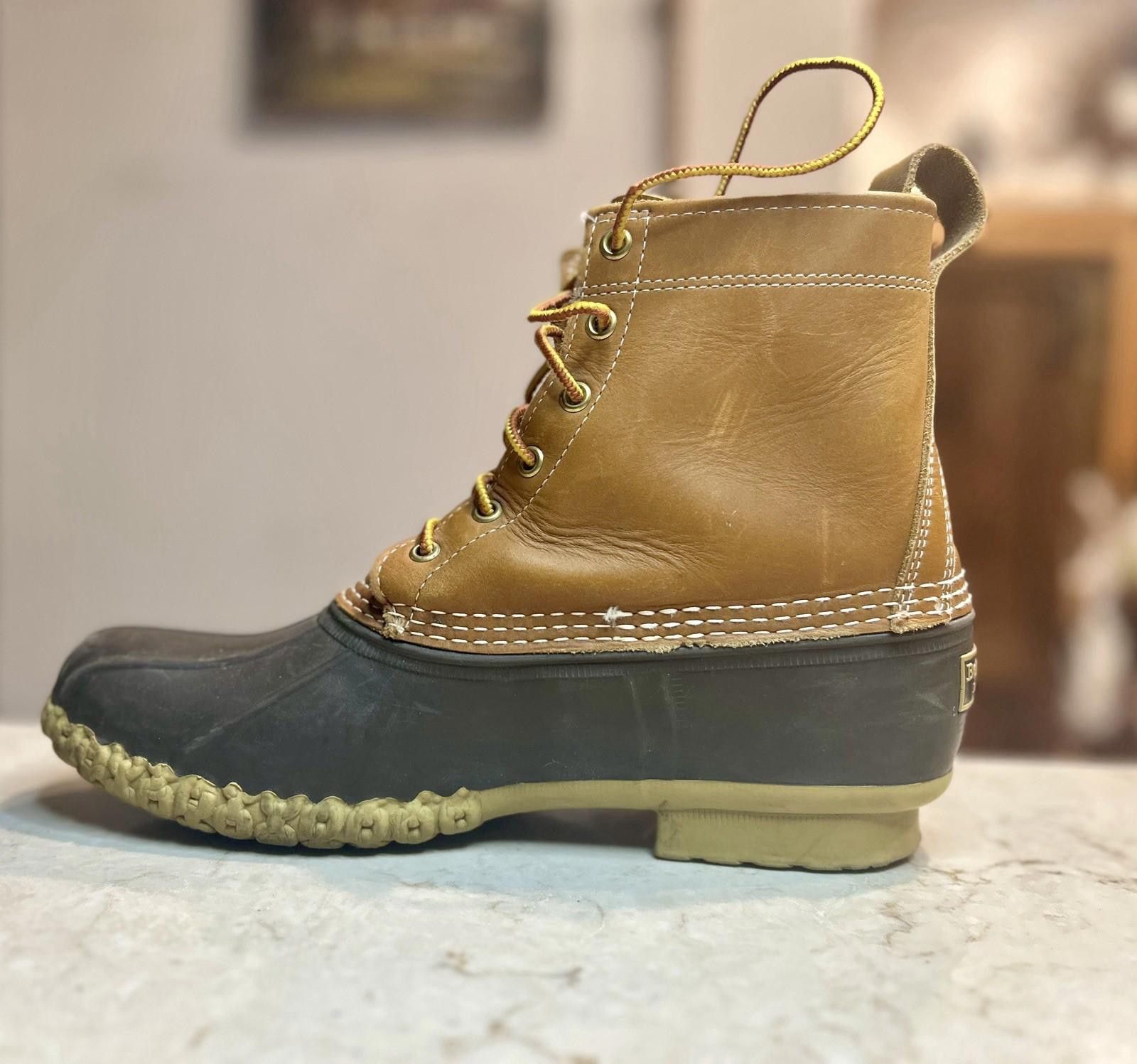 L.L. Bean L.L. Bean Duck Boots Men's Sz 9 M Leather Rubber USA made Size US 9 / EU 42 - 2 Thumbnail