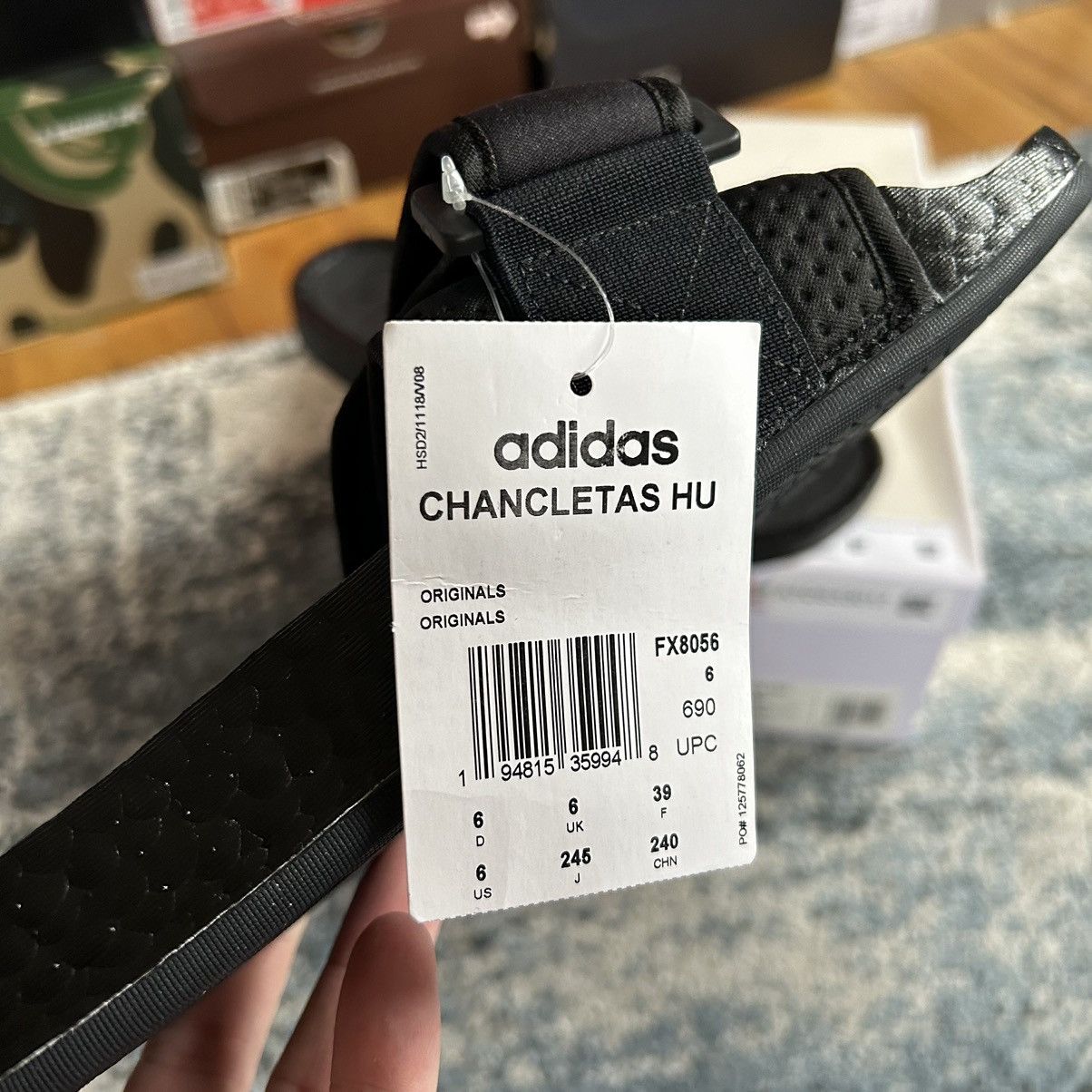 Adidas × Pharrell FX8056 ALL BLACK HUMAN RACE BOOST SLiDES SANDALS CHANCLETAS Size US 8 / IT 38 - 8 Thumbnail