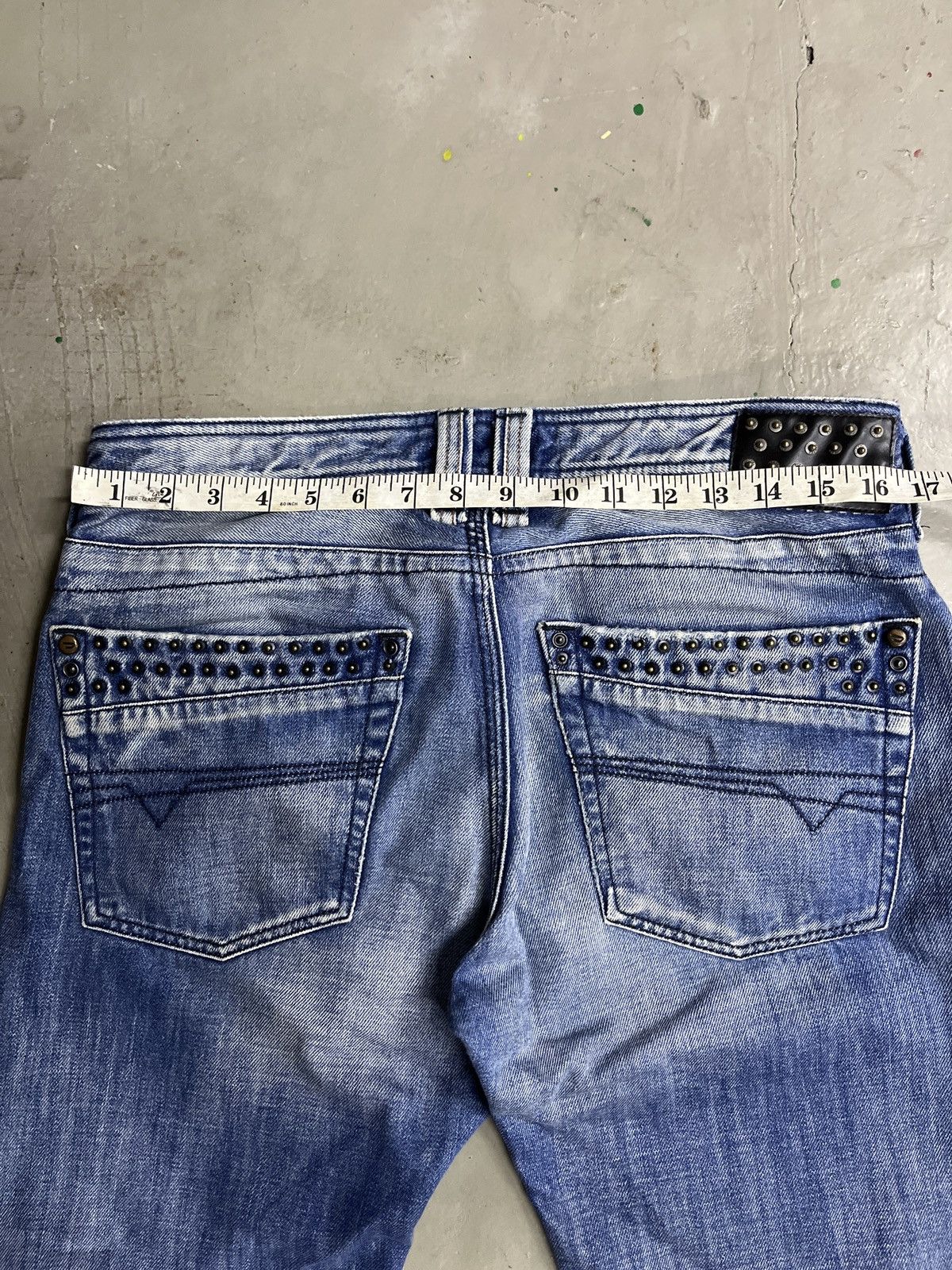 Diesel 2000s Diesel Punk Studded Washed Selvedge Denim Timmen Jeans Size US 32 / EU 48 - 3 Thumbnail