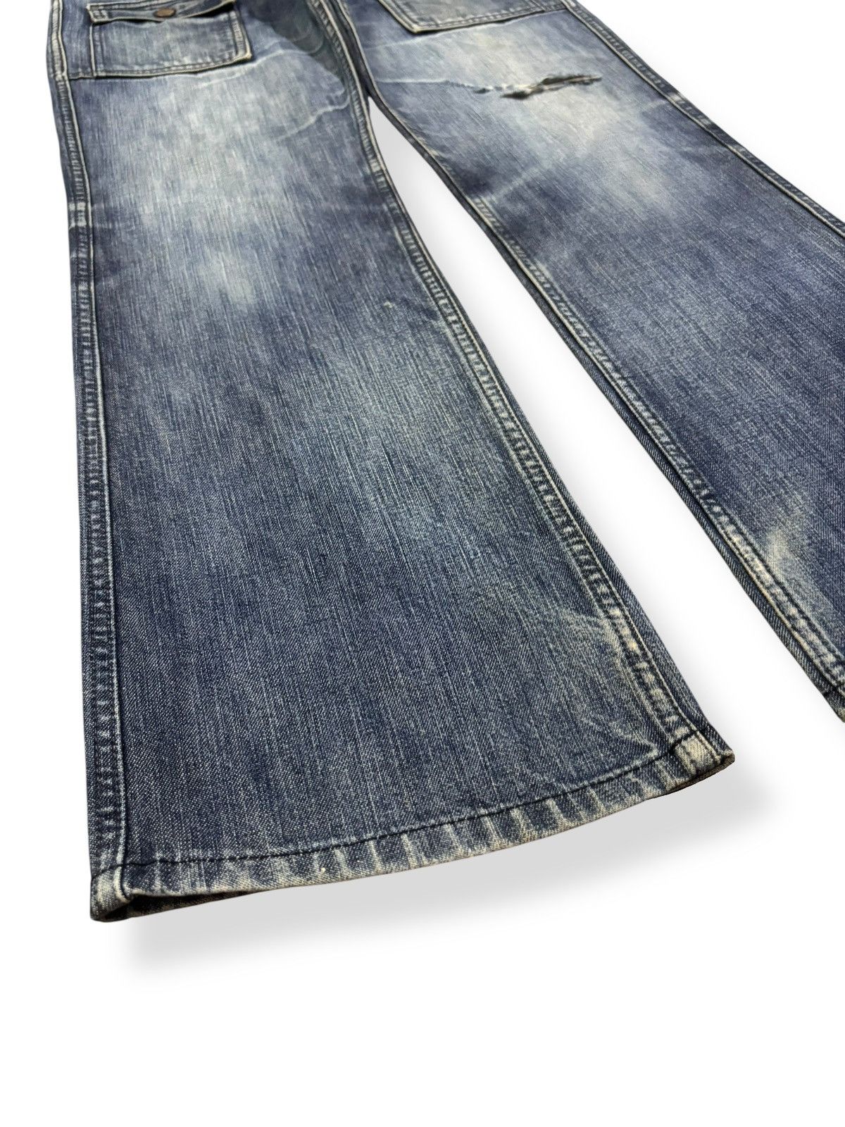 1017 ALYX 9SM Vintage Japanese Brand Faded Whiskers Bush Pants Denim Size US 29 - 9 Thumbnail