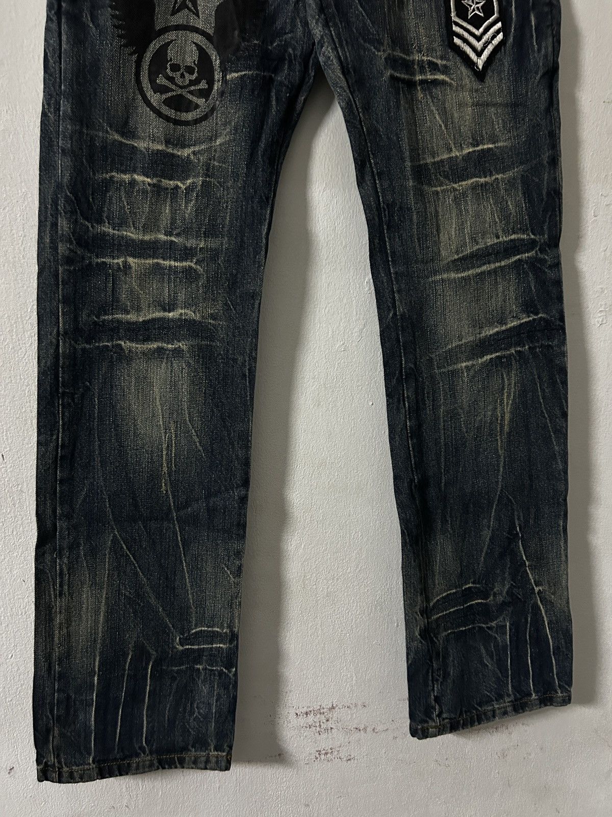 Japanese Brand 2000’s Rain King of Hip Hop Double Waist grunge punk style Size US 27 - 3 Thumbnail