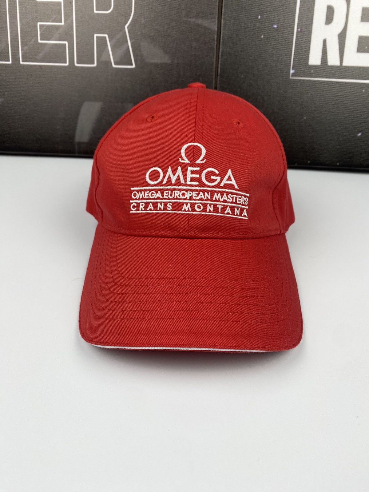 Omega 🚨 Omega Crans Montana Vintage Cap Hat Red Racing Formula1 Size ONE SIZE - 2 Thumbnail