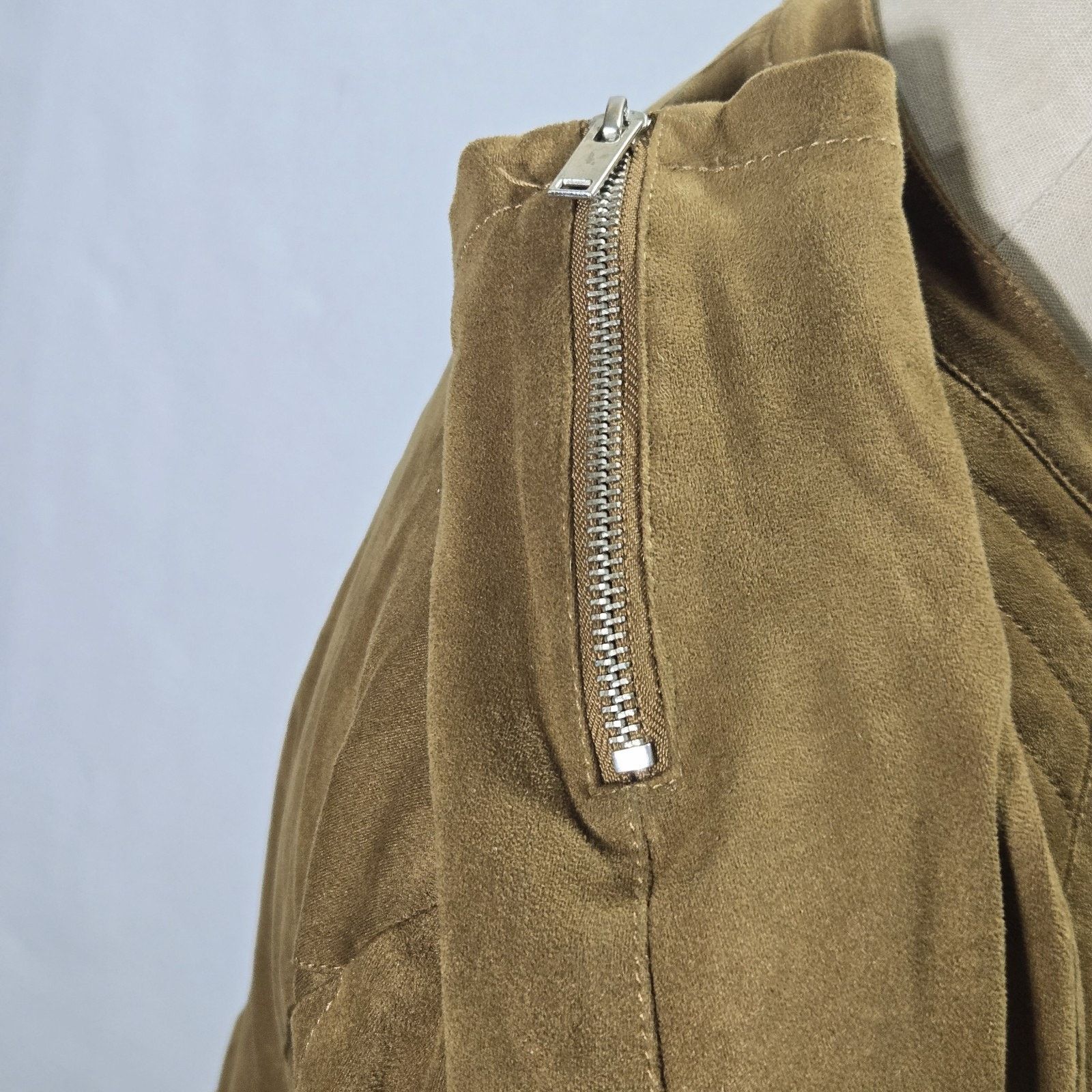 & Other Stories Vero Moda Jacket Suede Biker Small Womens Cropped Lined Size S / US 4 / IT 40 - 7 Thumbnail