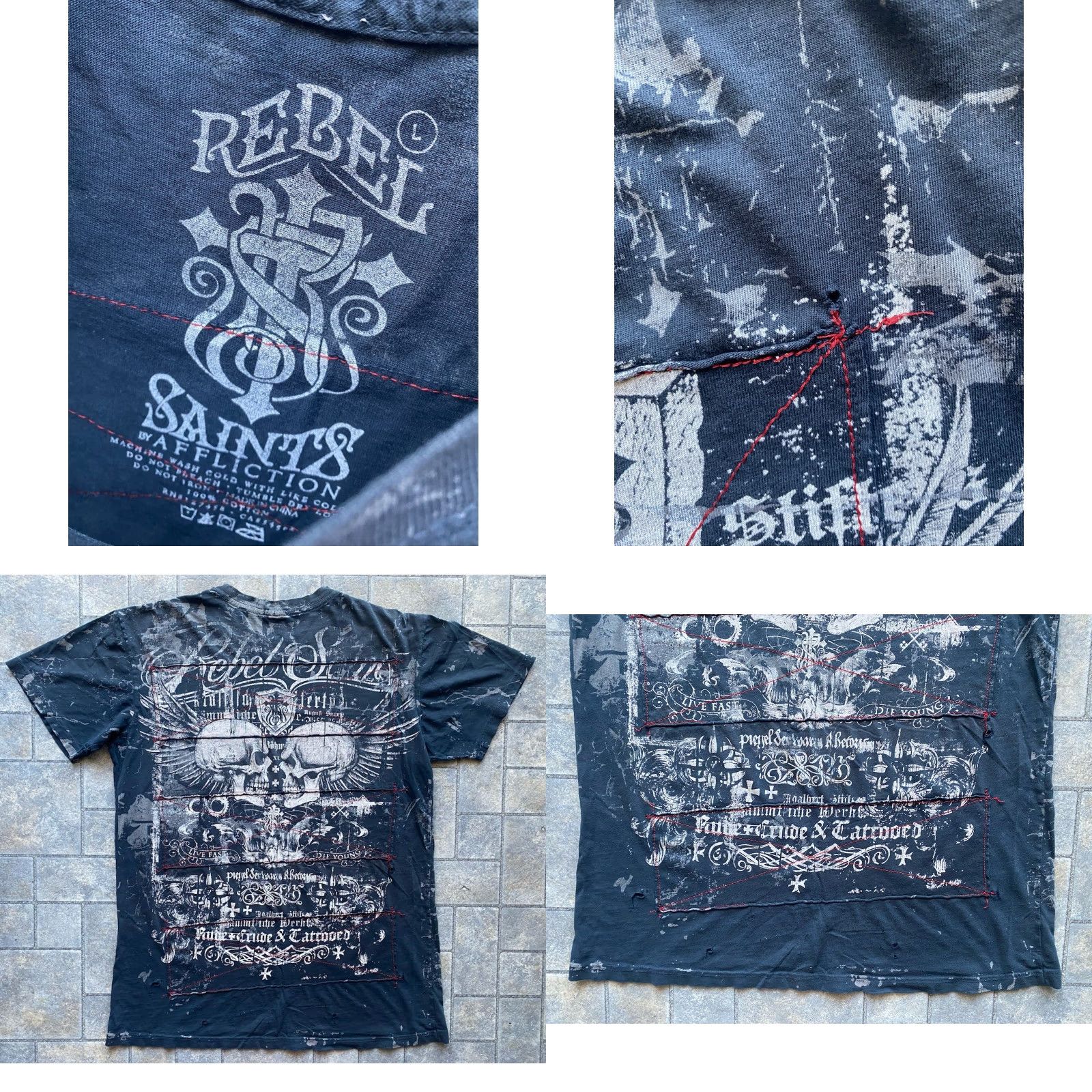 Affliction Rebel Saints T-Shirt Men’s Large Multicolor Skull Y2K Short Sleeve Affliction Rebel Saints Brand Size US L / EU 52-54 / 3 - 8 Thumbnail