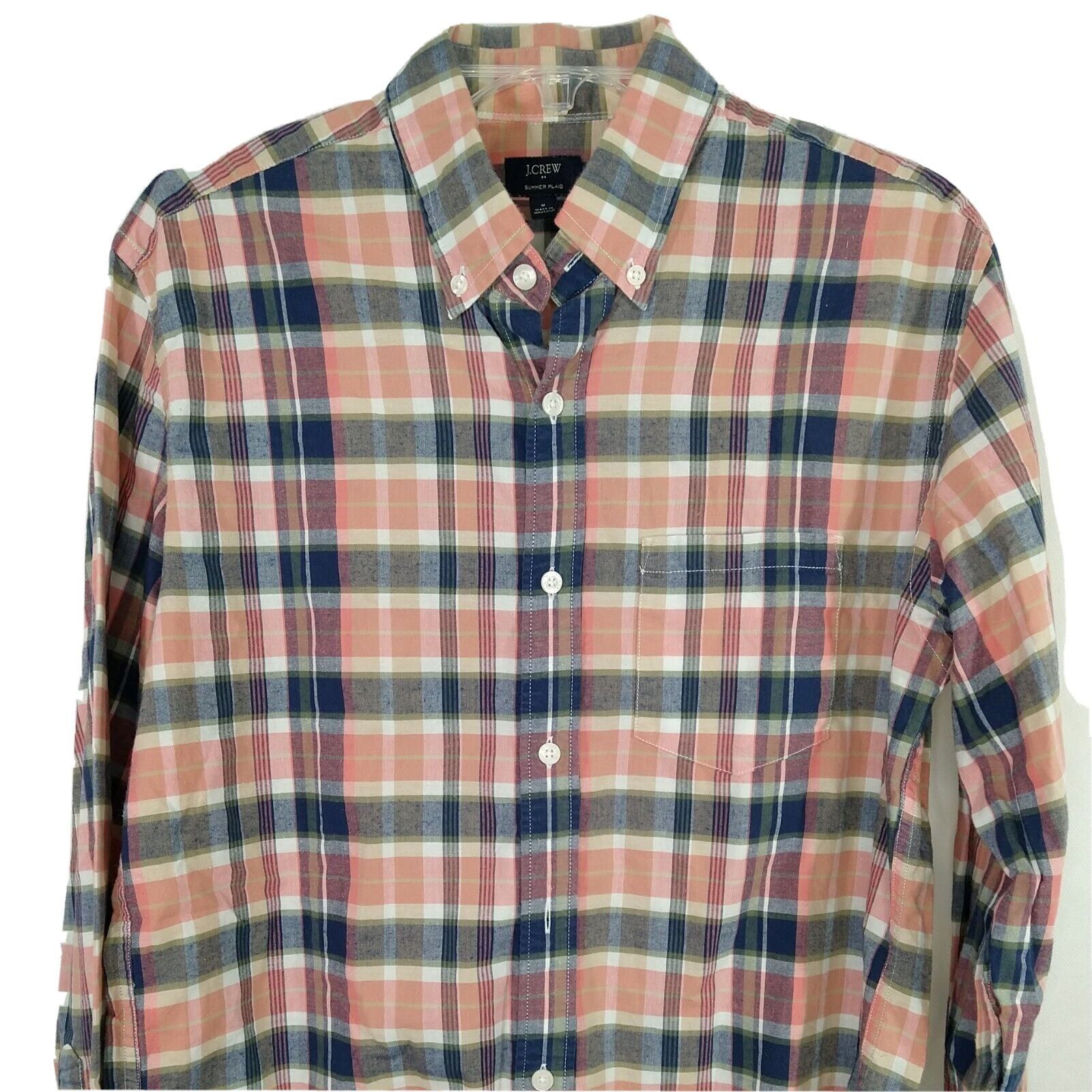 J.Crew J Crew Summer Plaid Button Down Collared Shirt Men Size M Size US M / EU 48-50 / 2 - 1 Thumbnail