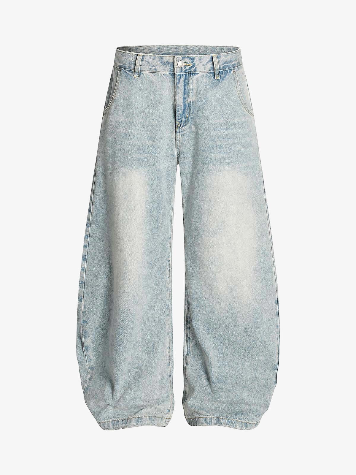 Jean Washed Distressed Barrel Jeans Size US 32 / EU 48 - 1 Thumbnail