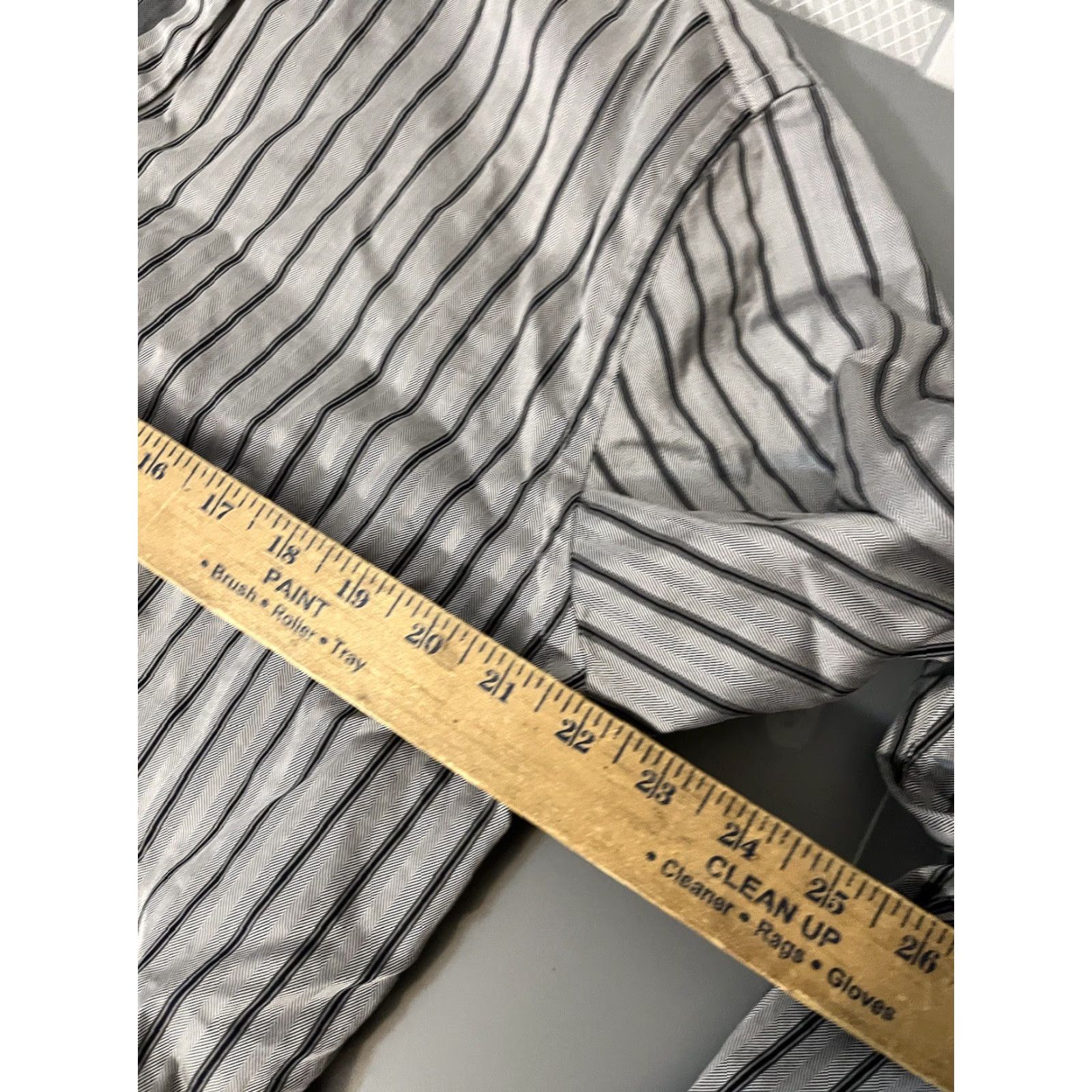 Charles Tyrwhitt Charles Tyrwhitt Shirt Mens Large Black Gray Striped Button Down Long Sleeve Size US L / EU 52-54 / 3 - 5 Thumbnail