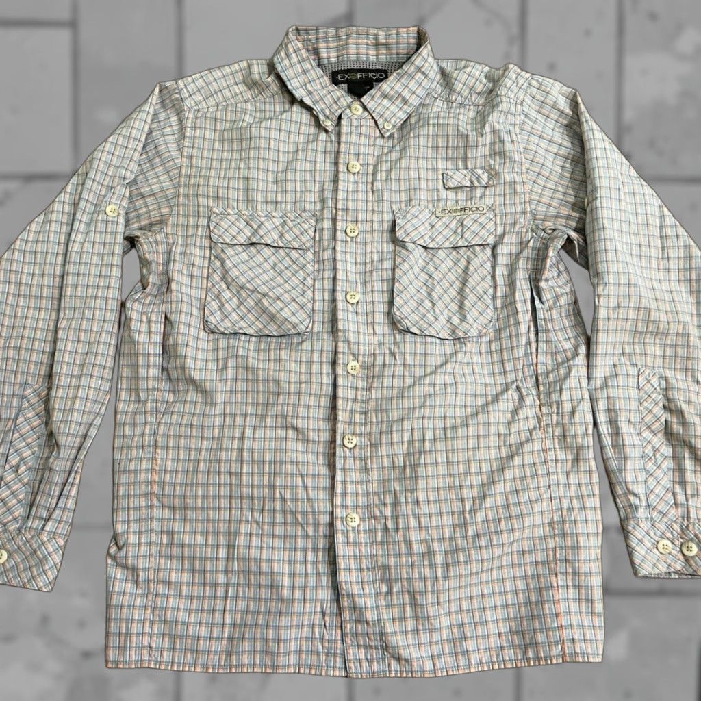 ExOfficio ExOfficio plaid long sleeve button-down vented polyester blend shirt Mens Size S Size US S / EU 44-46 / 1 - 1 Thumbnail
