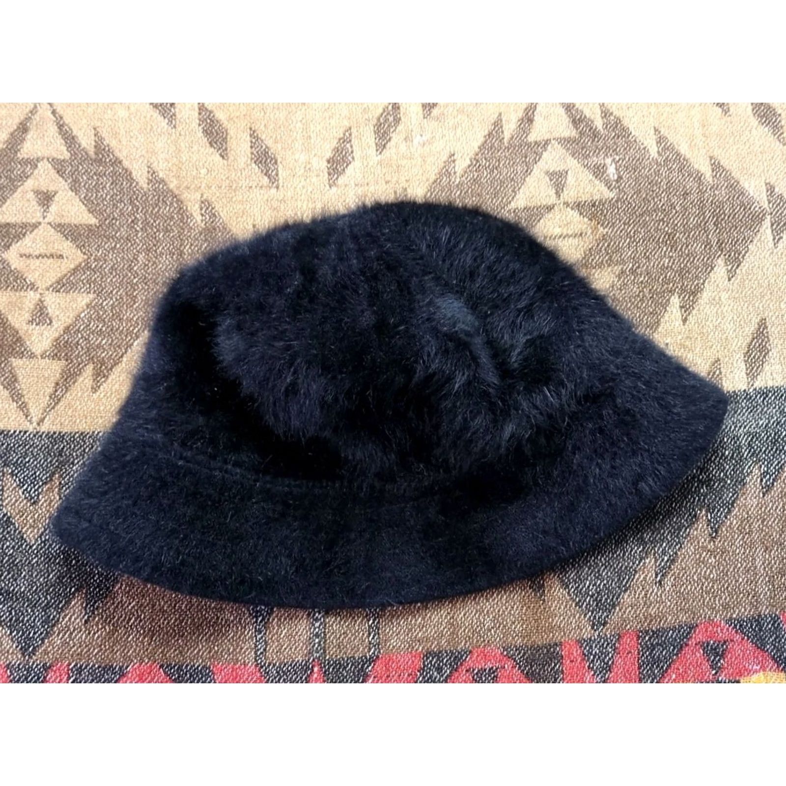 Kangol VINTAGE Kangol Bucket Hat Men M Black Angora Nylon Fur 90s Hip Hop Rap Kangol Bucket Hat Size ONE SIZE - 3 Thumbnail