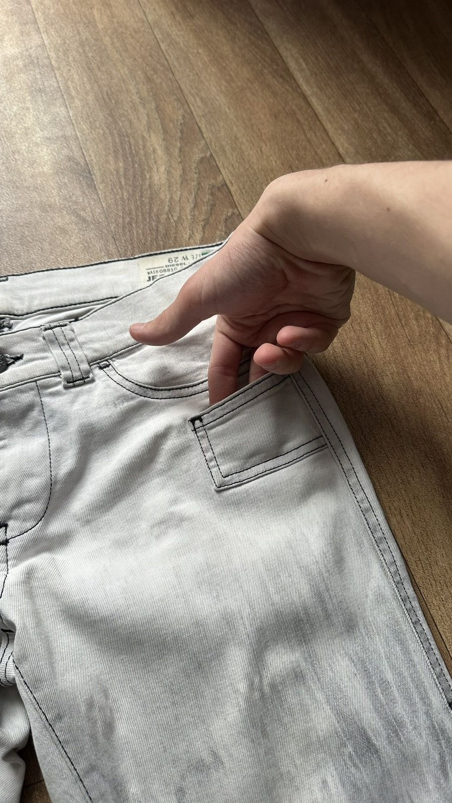 Diesel × Vintage Vintage Diesel Women's Avant Garde Denim Distressed Size 29 Size 29" - 7 Thumbnail